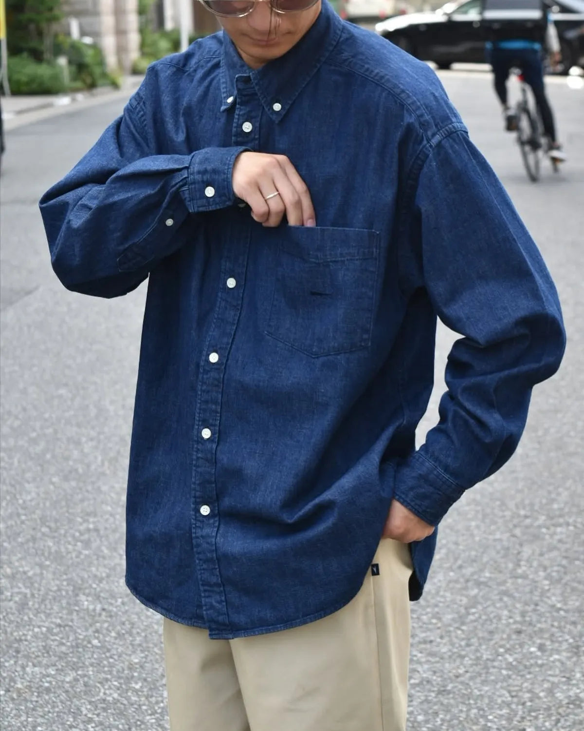 DESCENDANT / ALLEN DENIM LS SHIRT (252WVDS-SHM01)