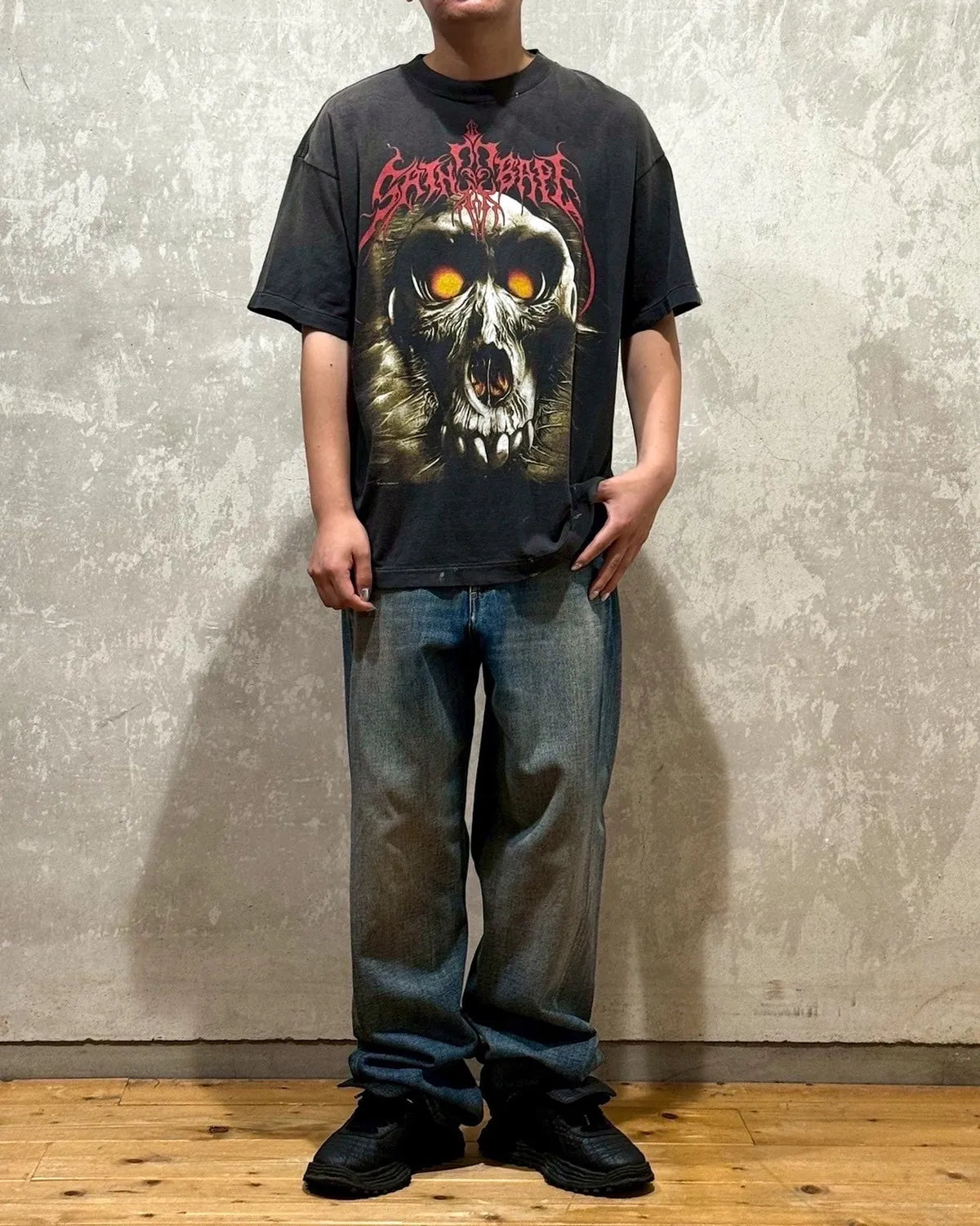 ©︎SAINT Mxxxxxx × A BATHING APE® / BEPA_SS TEE_SAINT BAPE (SM-HR1-0000-C37)