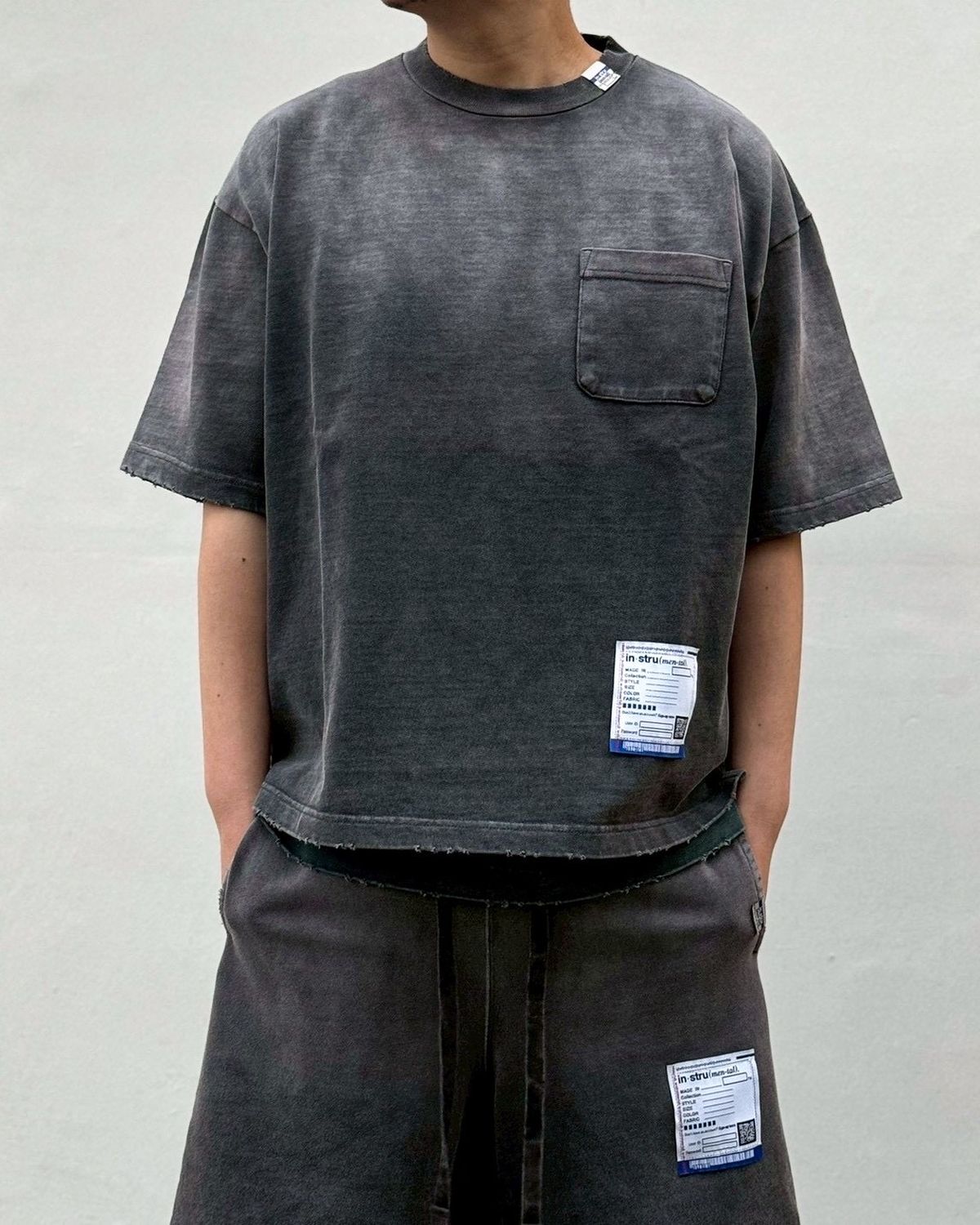 Maison MIHARA YASUHIRO in・stru(men-tal). / Sun Faded Like Distressed Pocket T-shirt (I16TS571)