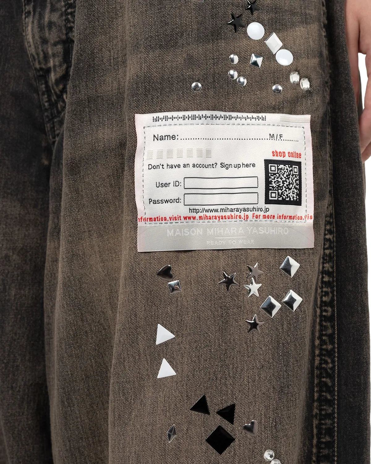 Maison MIHARA YASUHIRO / Embellished Denim Wide Pants (B15PT081)