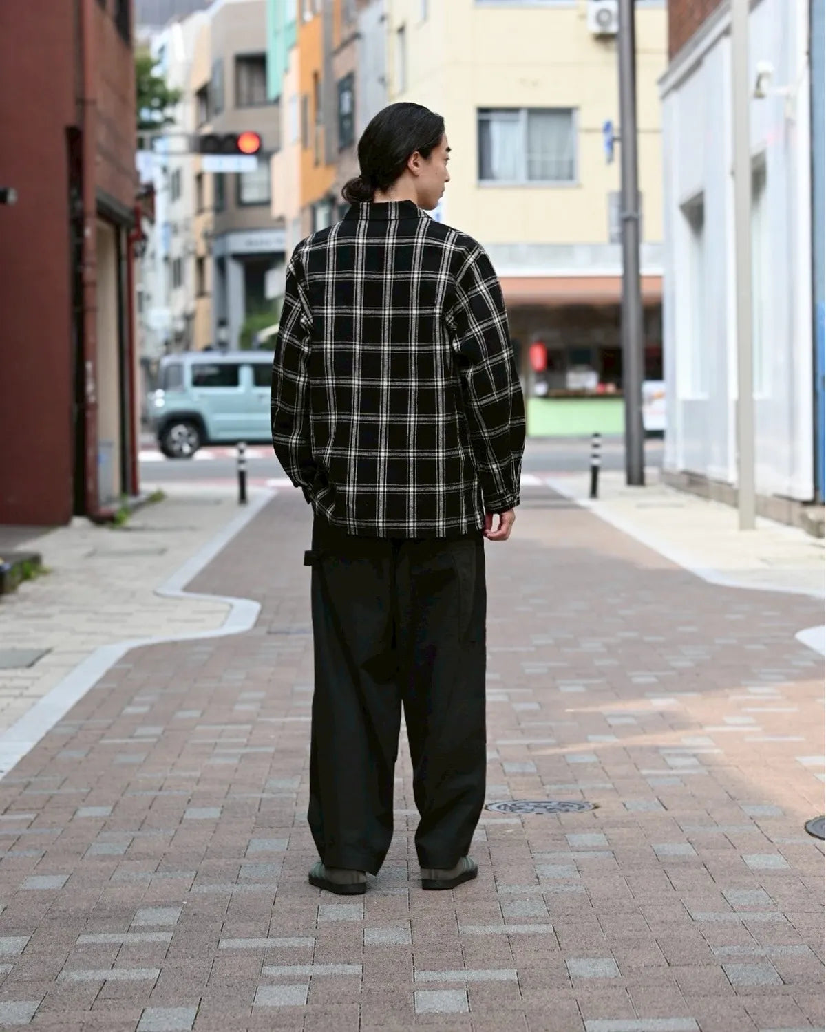 blurhms / Silk / Cottn Nep Plaid Military Shirt (BHS25F015)