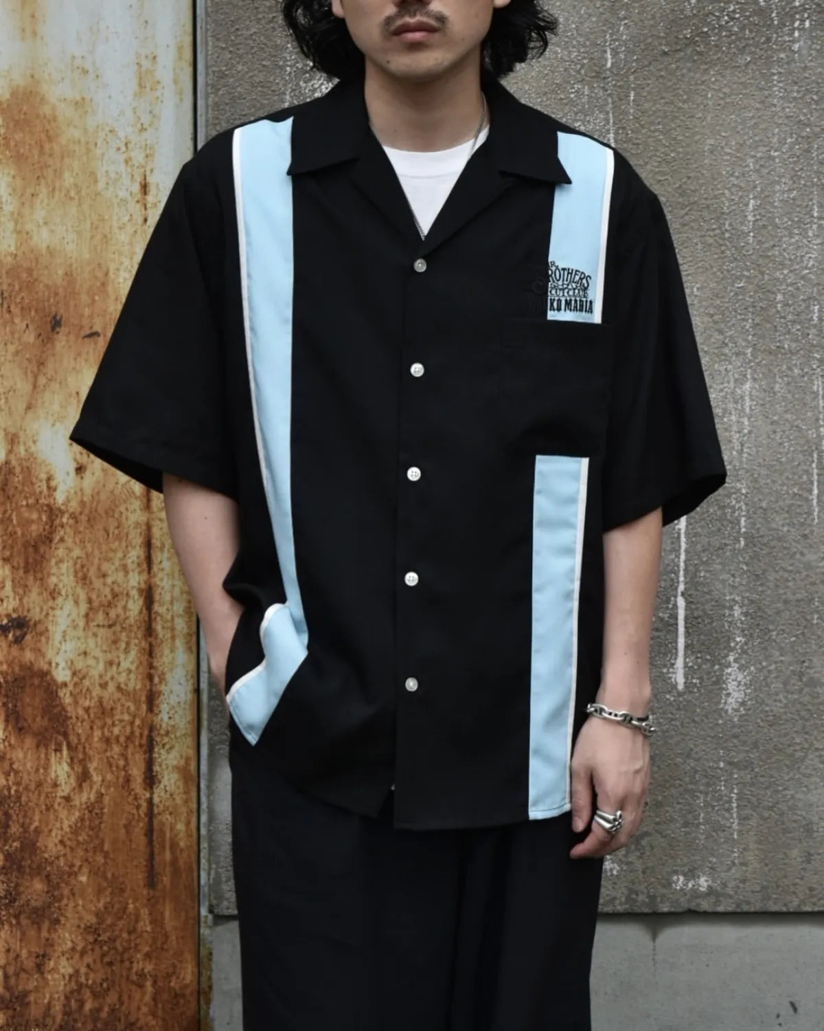 WACKO MARIA × MR.BROTHERS CUT CLUB / SWITCHING SHIRT S/S (MBCC-WM-OC01)