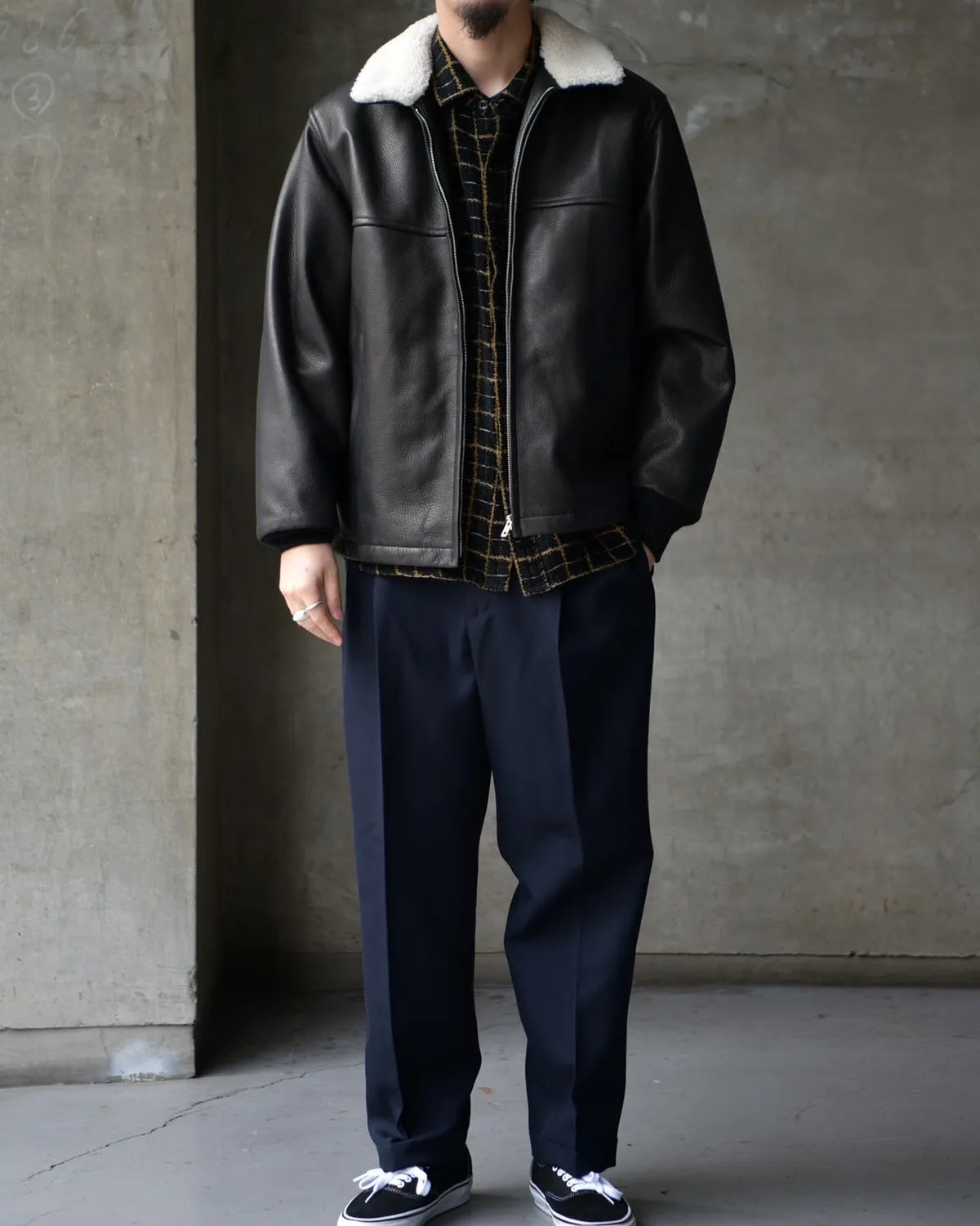 WACKO MARIA / LEATHER BOA JACKET (25FW-WMO-BL01)