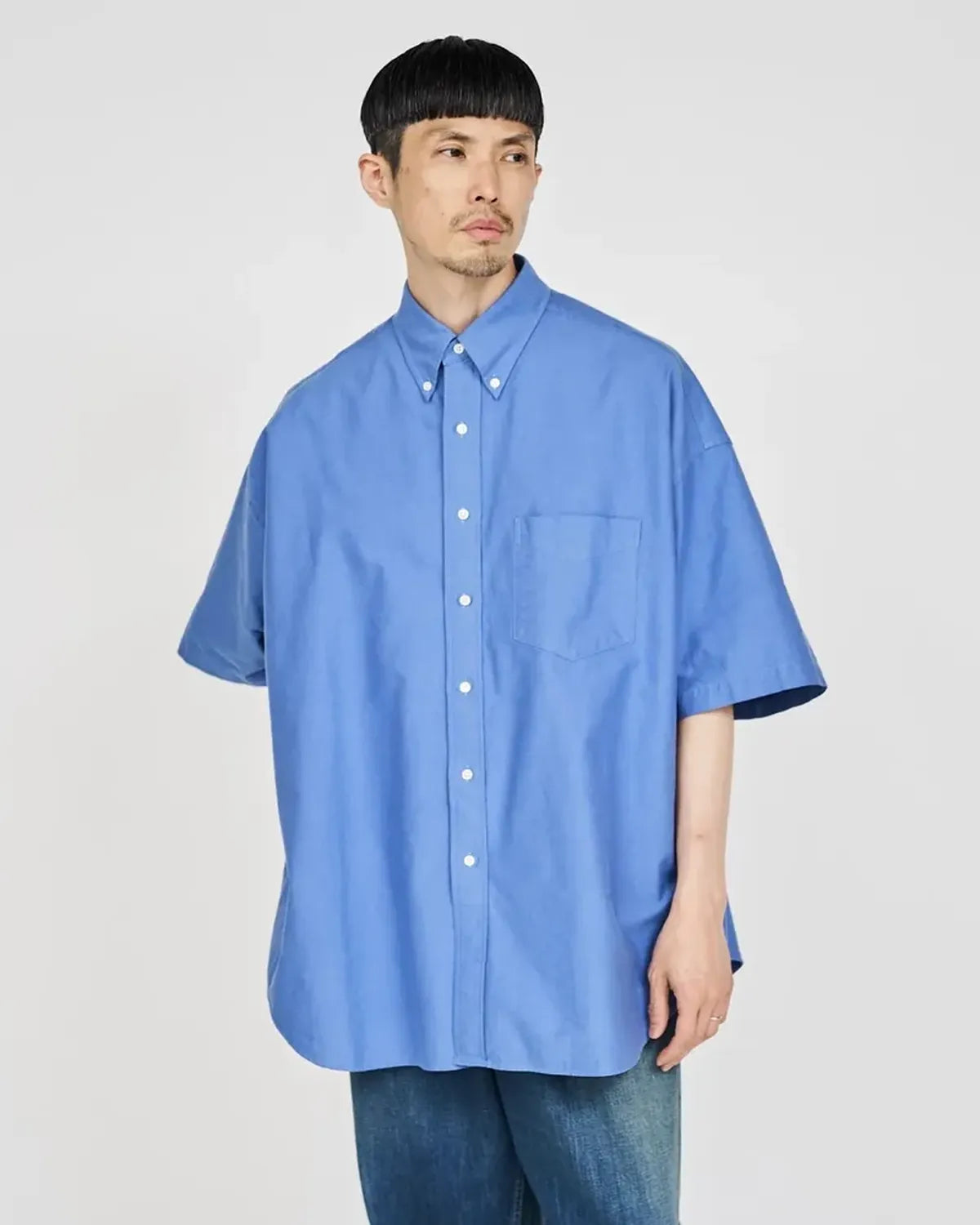 Graphpaper / Oxford S/S Oversized B.D Shirt (GM252-50076B)