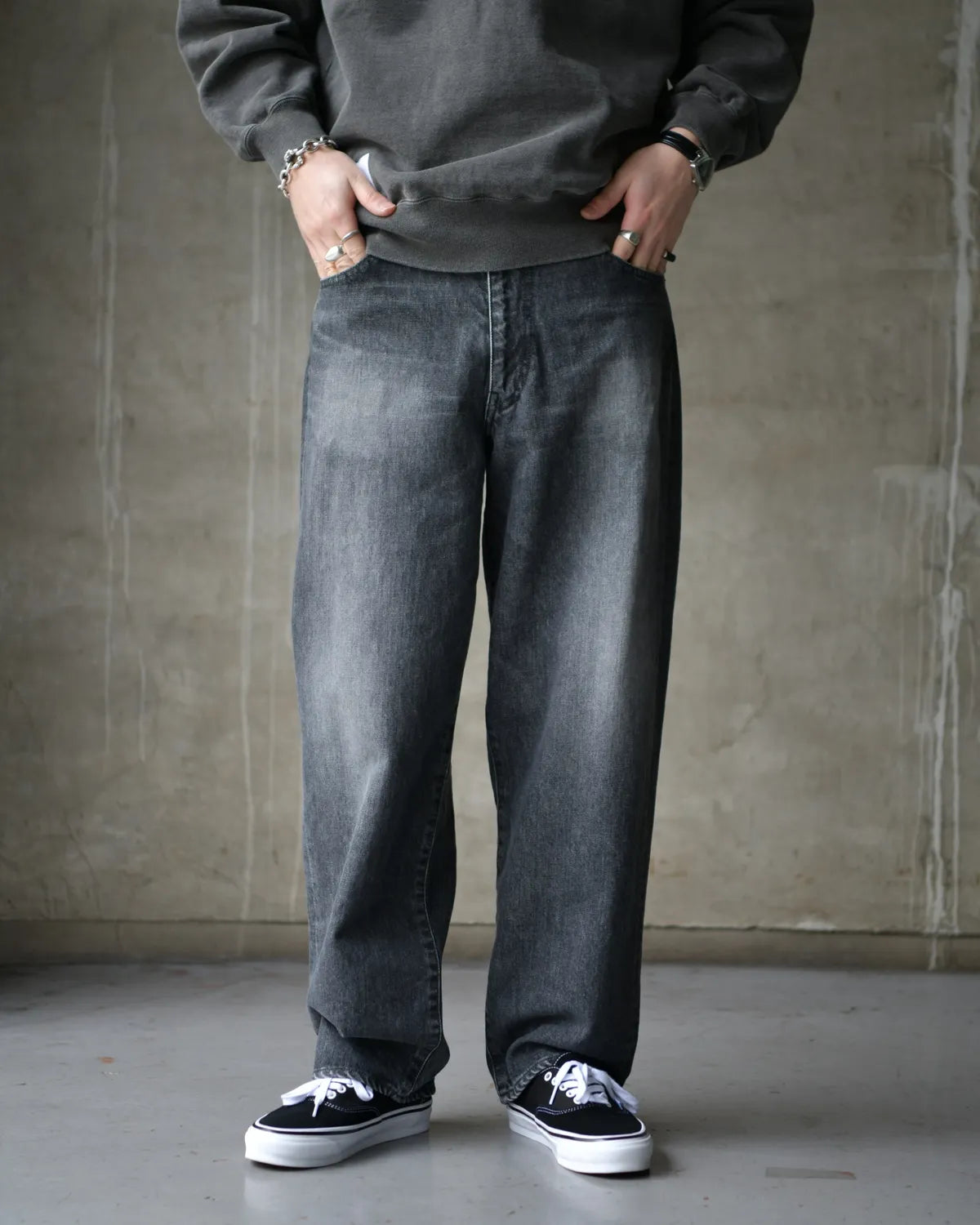 DESCENDANT / 1995 DENIM TROUSERS BAGGY HARD WASH (261WVDS-PTM04)