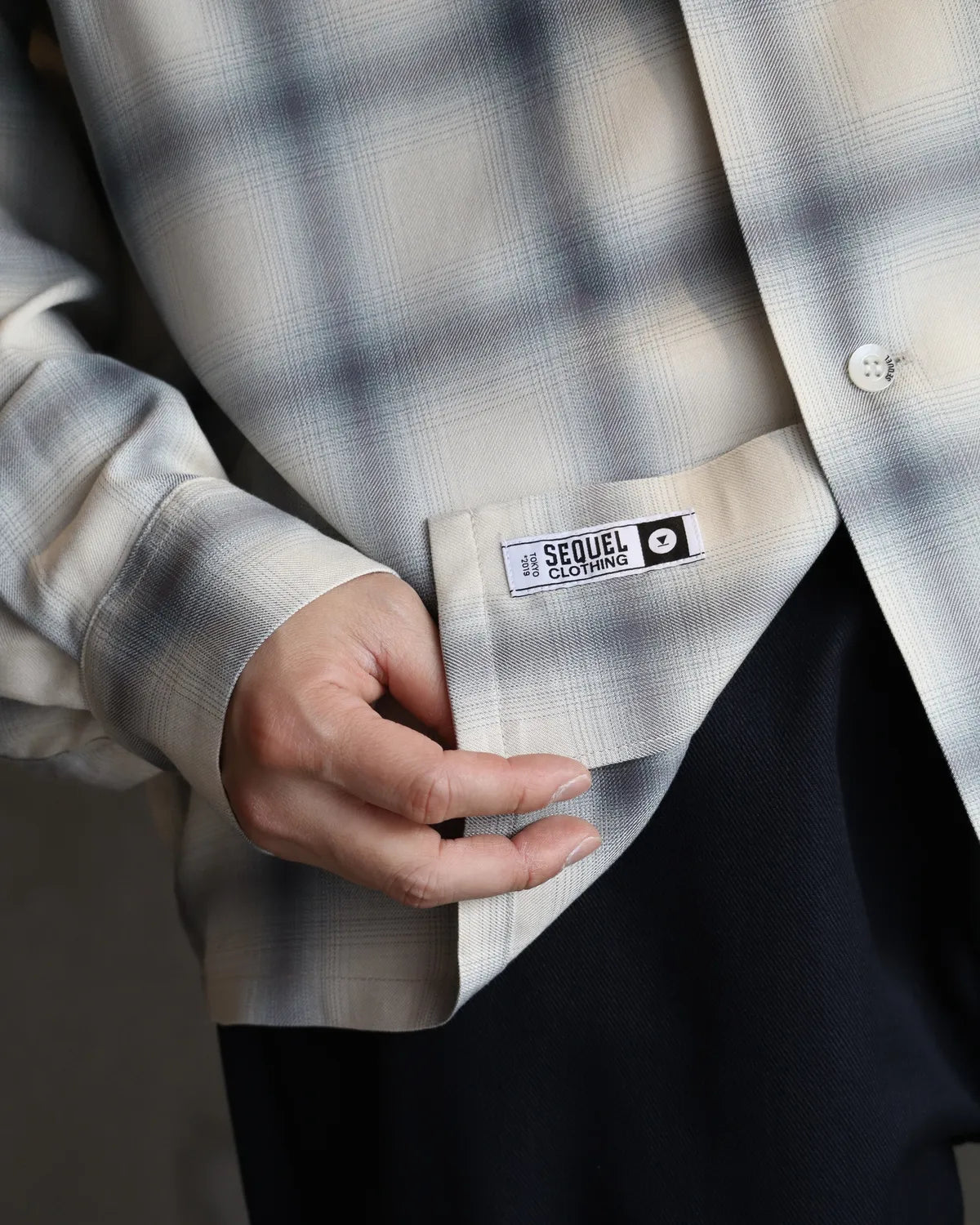 SEQUEL / OMBRE CHECK LONG SLEEBE SHIRT (SQ-26SS-SH-02)
