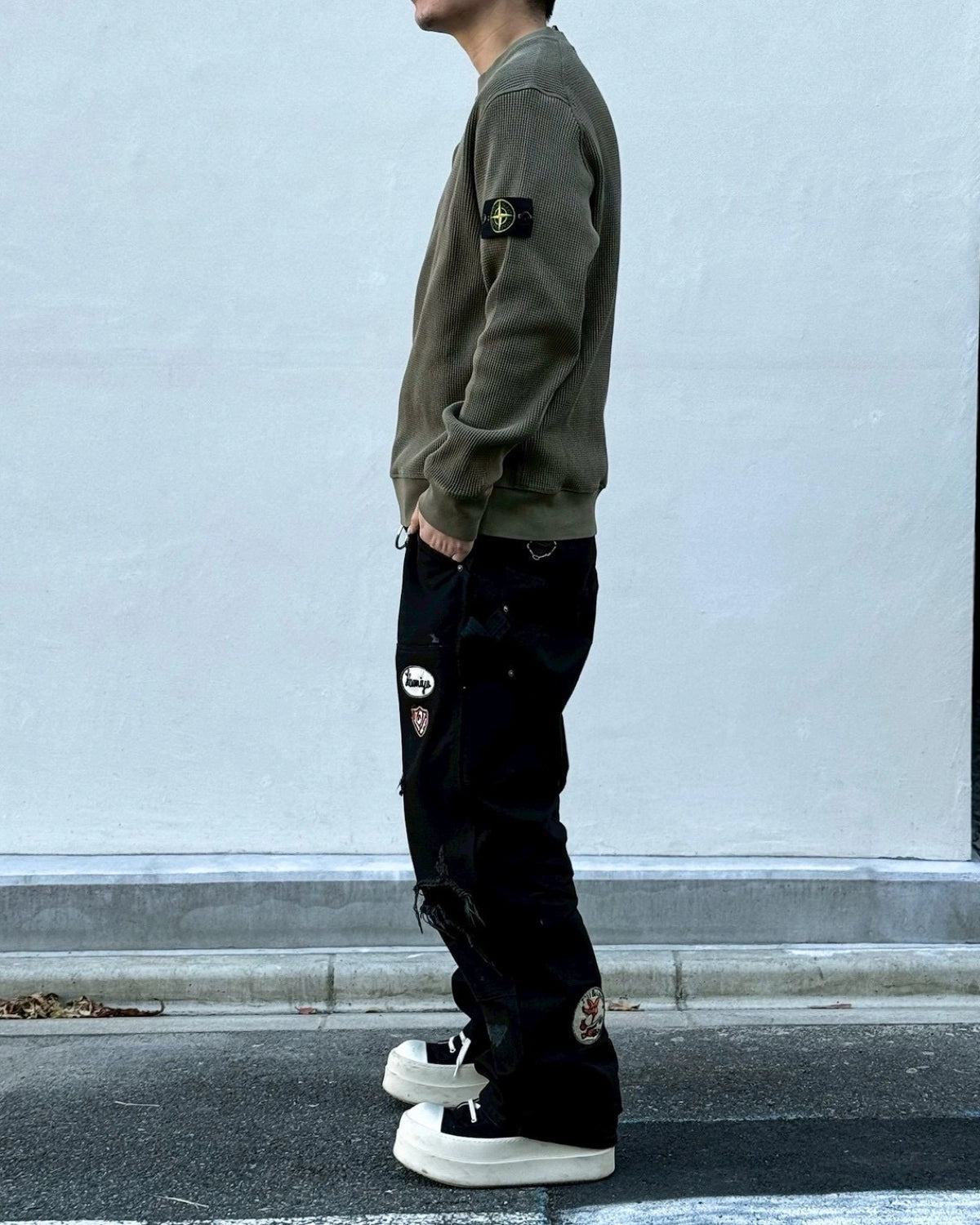 STONE ISLAND / ORGANIC COTTON WAFFLE FLEECE (L1S156100056)