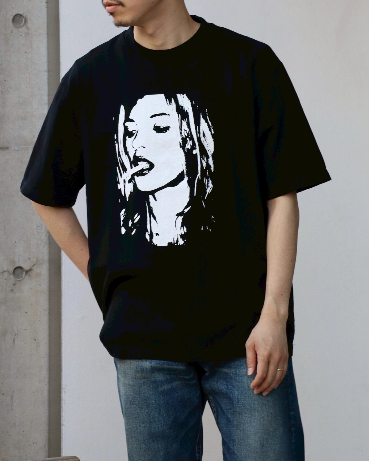 MINEDENIM / Monochrome Two tone Face Crewneck T-SH (2504-4002)