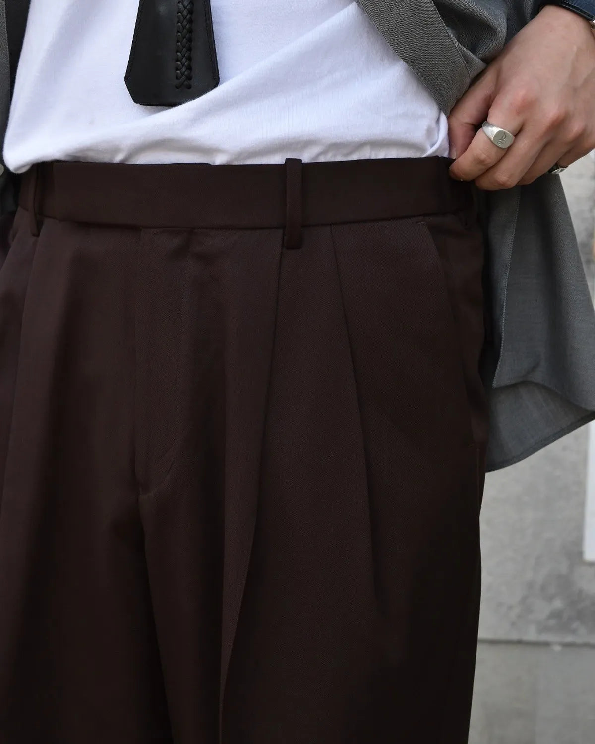 MARKAWARE / Organic Wool 2/80 Gabardine Double Pleated Classic Wide Trousers (A25C01PT01C)