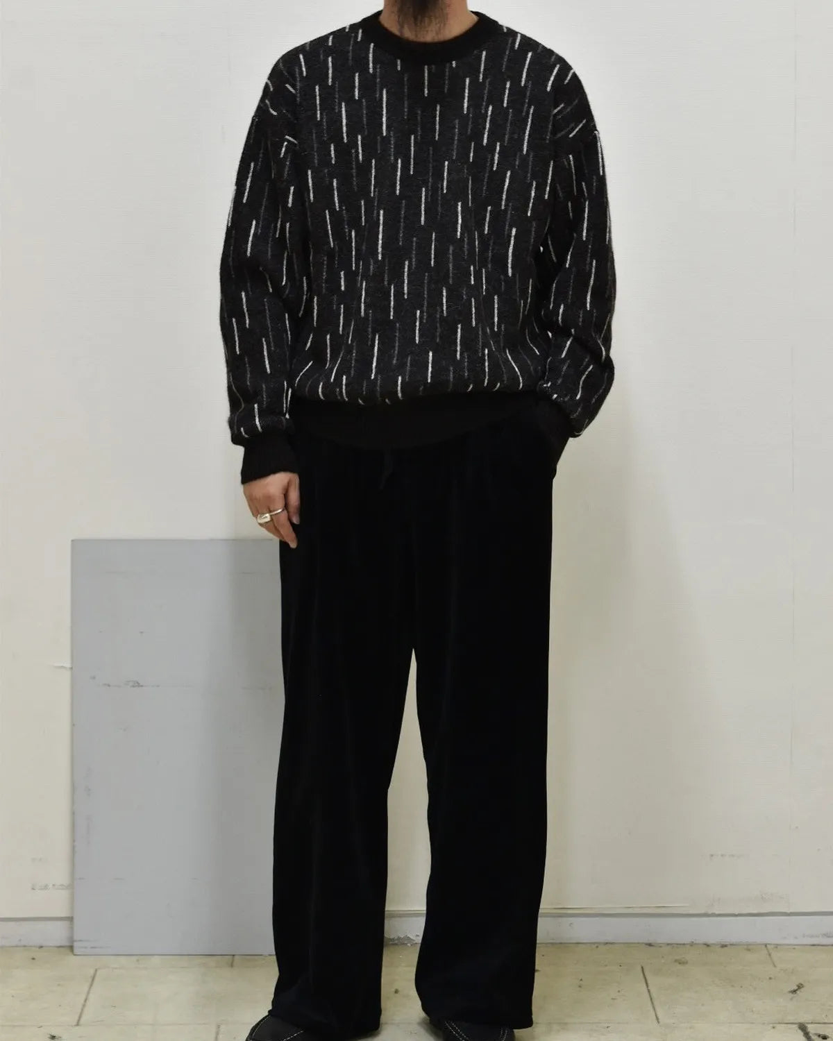 MARKAWARE / Natural Colar Alpaca Rain Drop Pattern Jumper (A25C21SW01C)