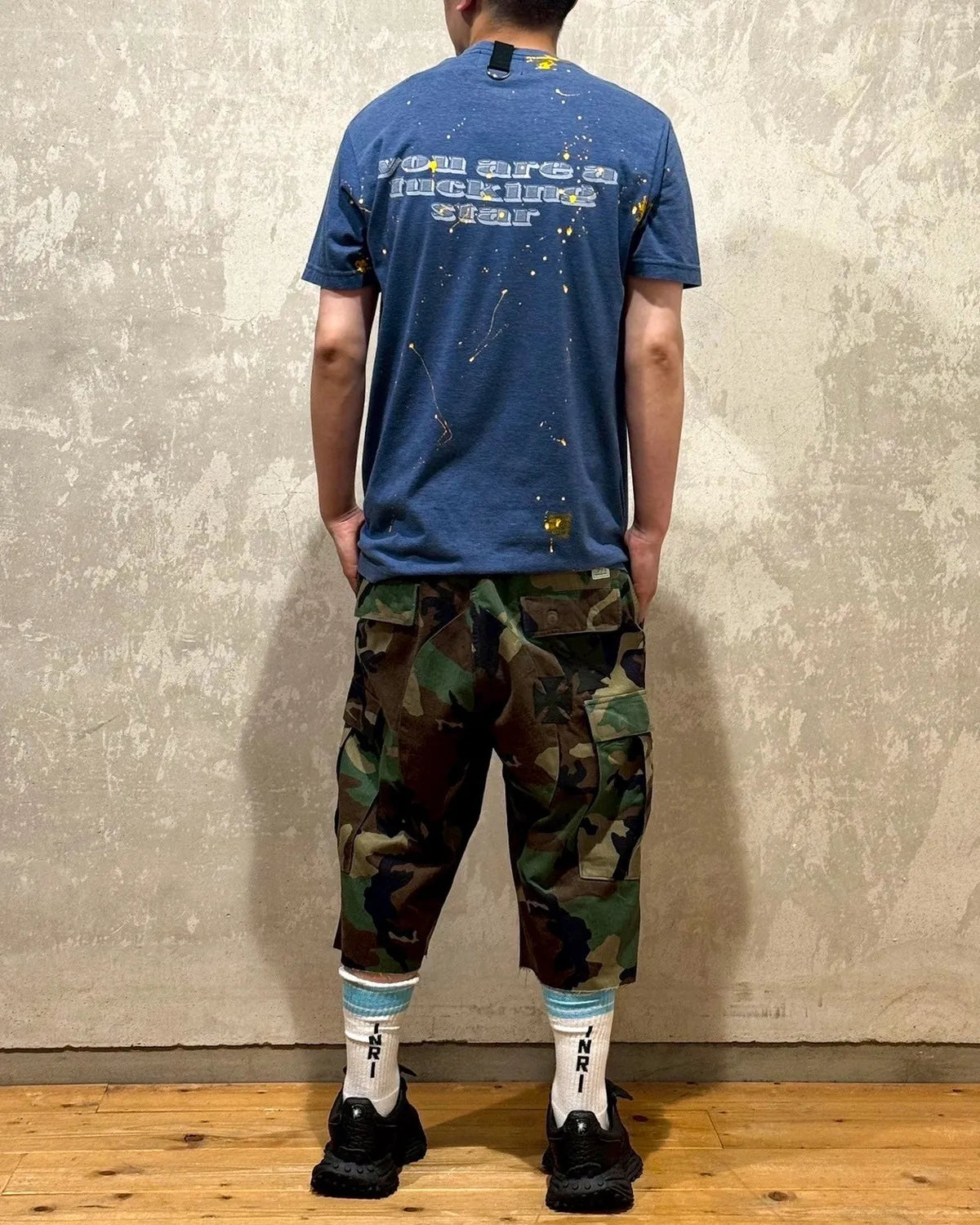 mindseeker / Vintage Remake Iron Cross Patch Camo Cargo Shorts (MSV-25-148)