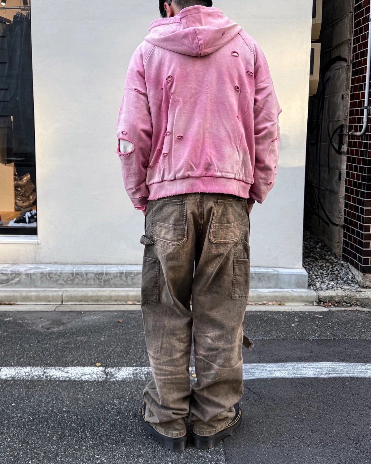 A Good Bad Influence / AGED DIS TRESED ZIP HOODIE (AGBI-26AW-HD02)