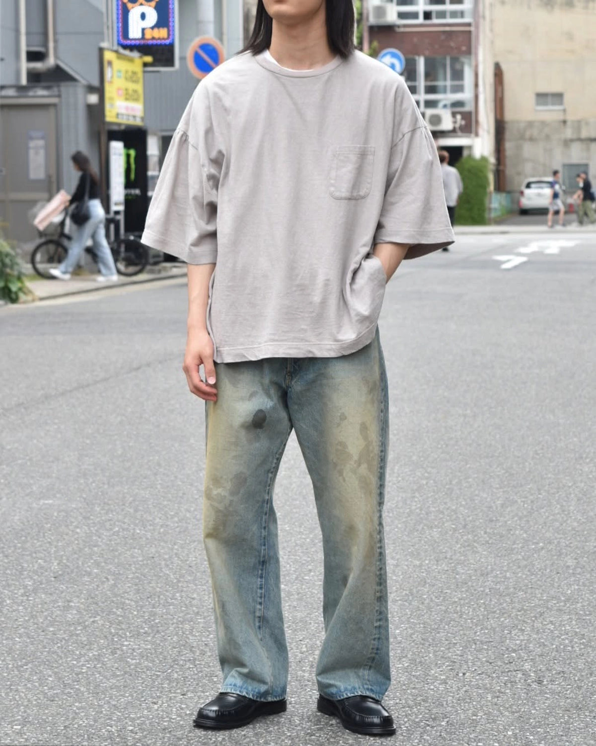 refomed / "SHOULDER GATHER" TEE (RECU-043)