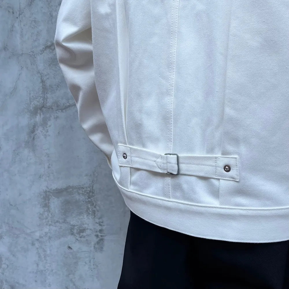 SEQUEL / × FRAGMENT RIGID WHITE DENIM JACKET 14oz (SQ-24SS-JK-03)