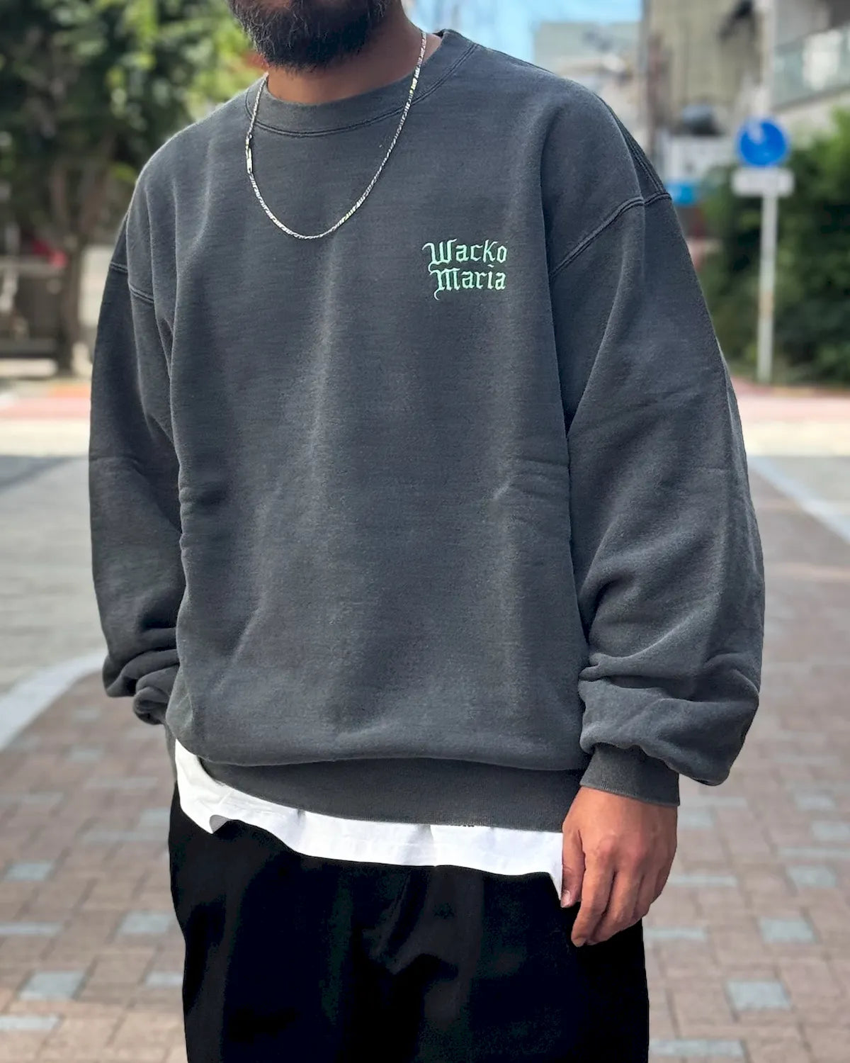WACKO MARIA / WASHED MIDDLE WEIGHT CREW NECK SWEAT SHIRT (26FWE-WMC-SS05)