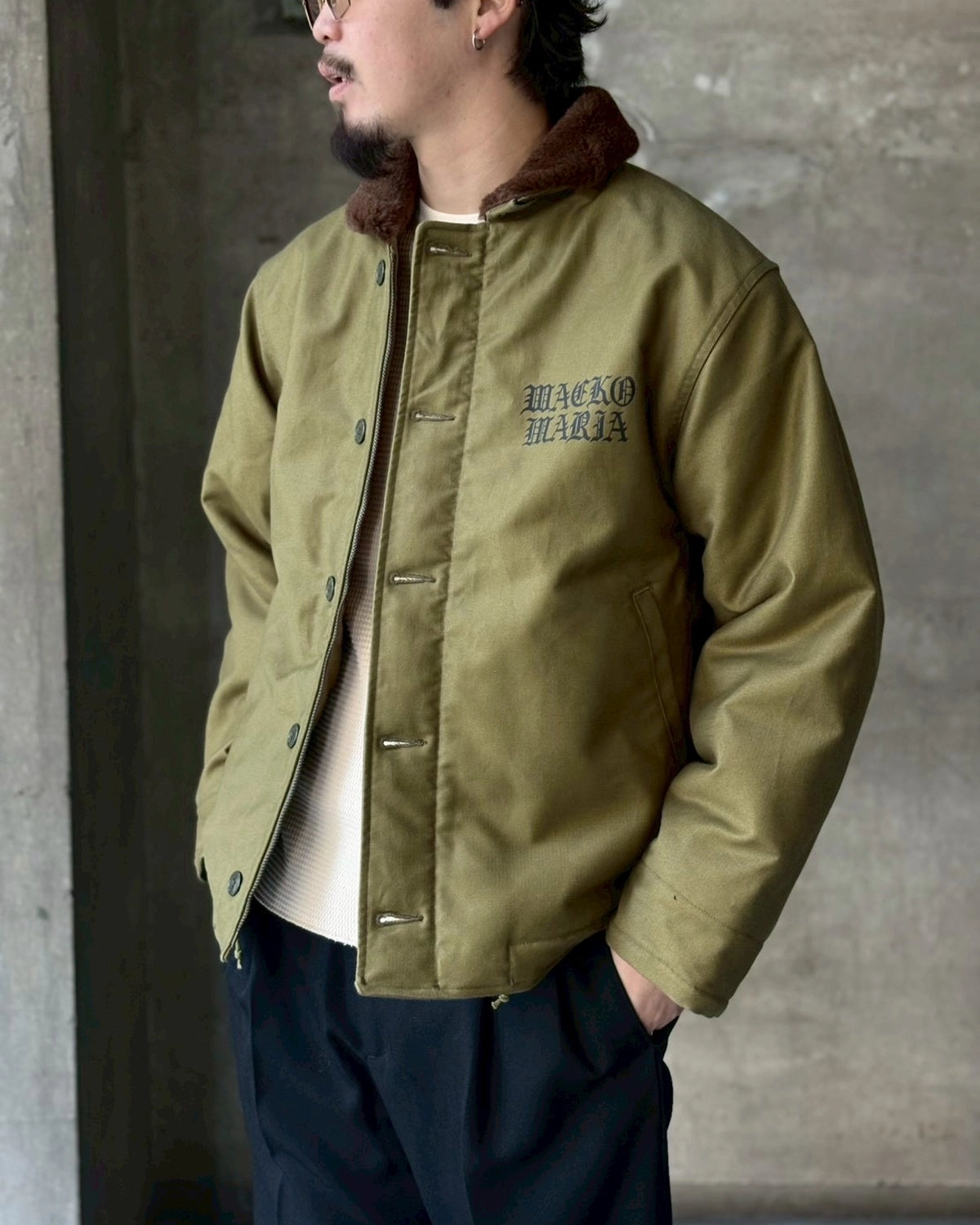 WACKO MARIA / ALPACA BOA N-1 DECK JACKET (25FW-WMO-ML07)