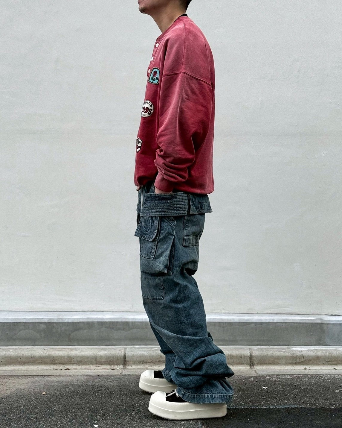 KAMIYA / Henry Neck Sweat T/C MltPch (G16PO074)