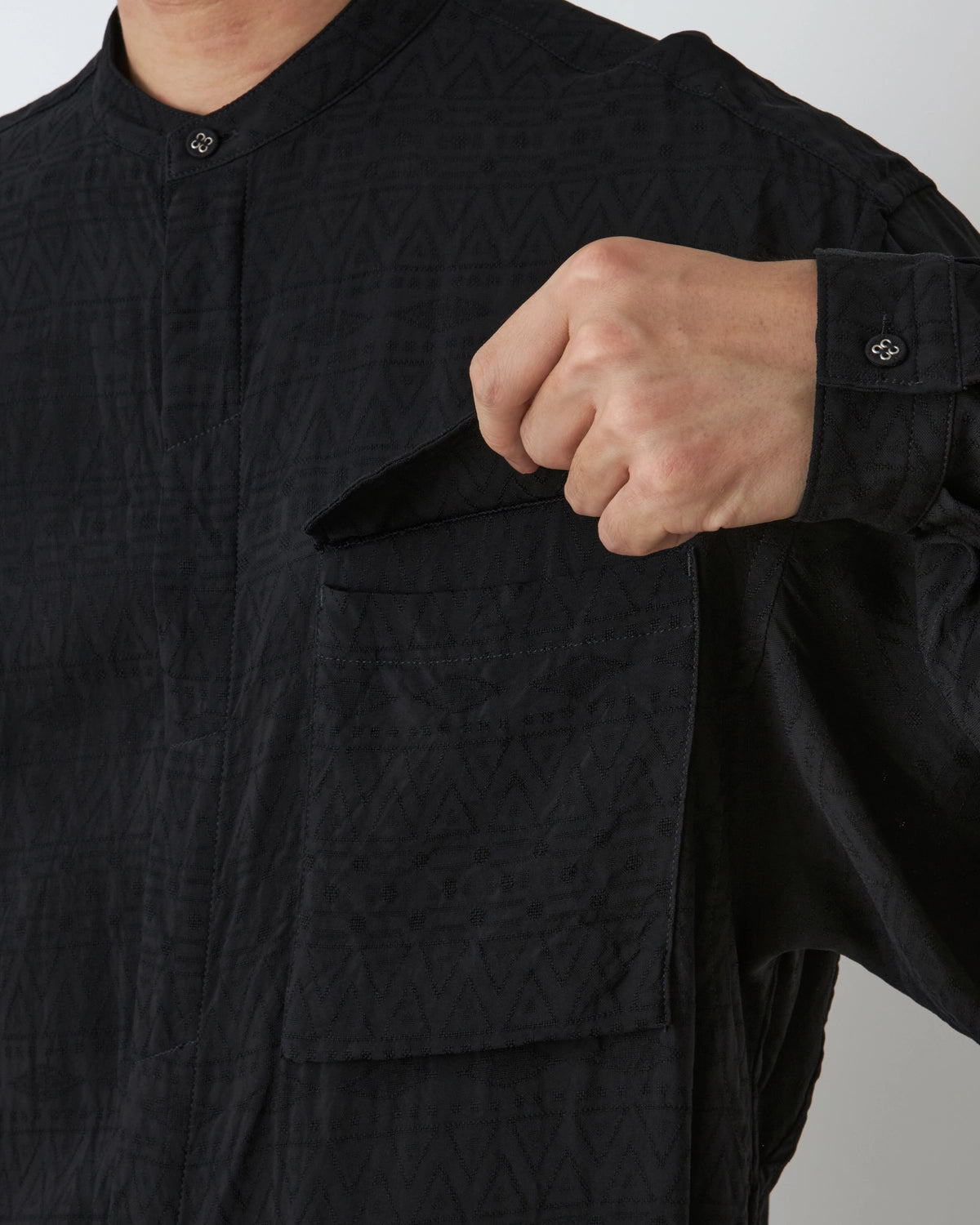 White Mountaineering / JACQUARD WIDE GUSSET SLEEVE LONG SHIRT (WM2571102)
