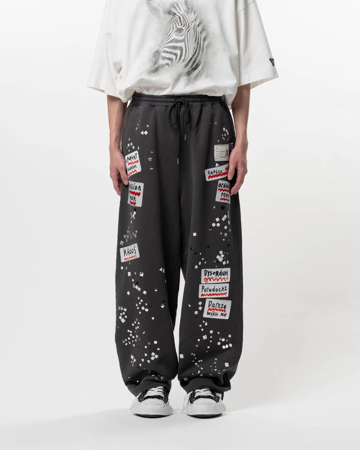 Maison MIHARA YASUHIRO / Embellished Sticker Sweat Pants (A16PT552)