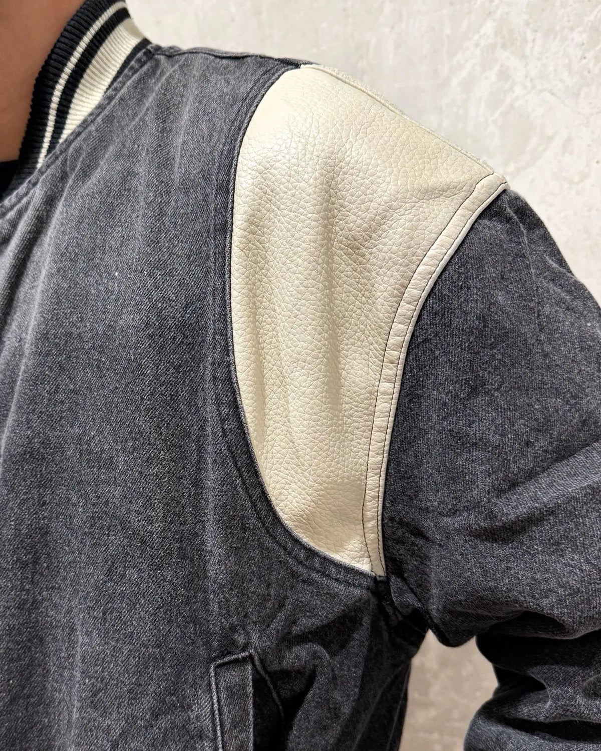 A Good Bad Influence / DENIM VARSITY JACKET (AGBI-25AW-JK03)