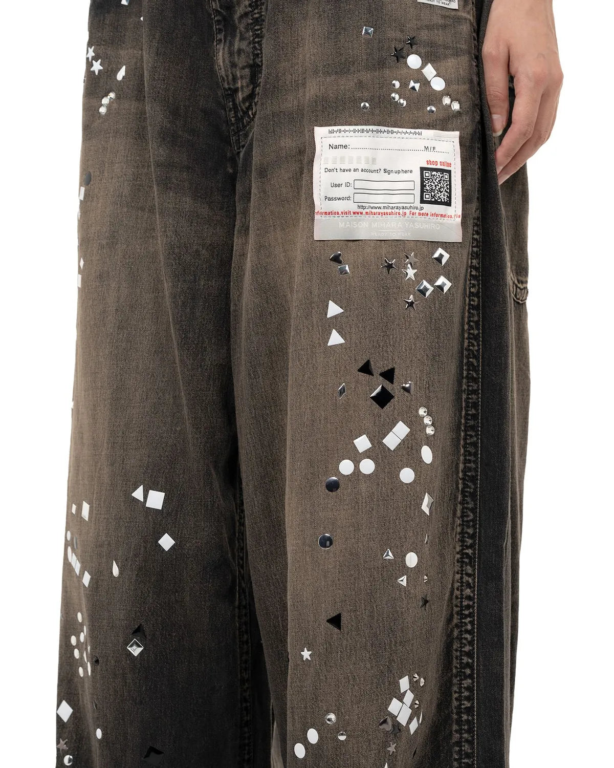 Maison MIHARA YASUHIRO / Embellished Denim Wide Pants (B15PT081)