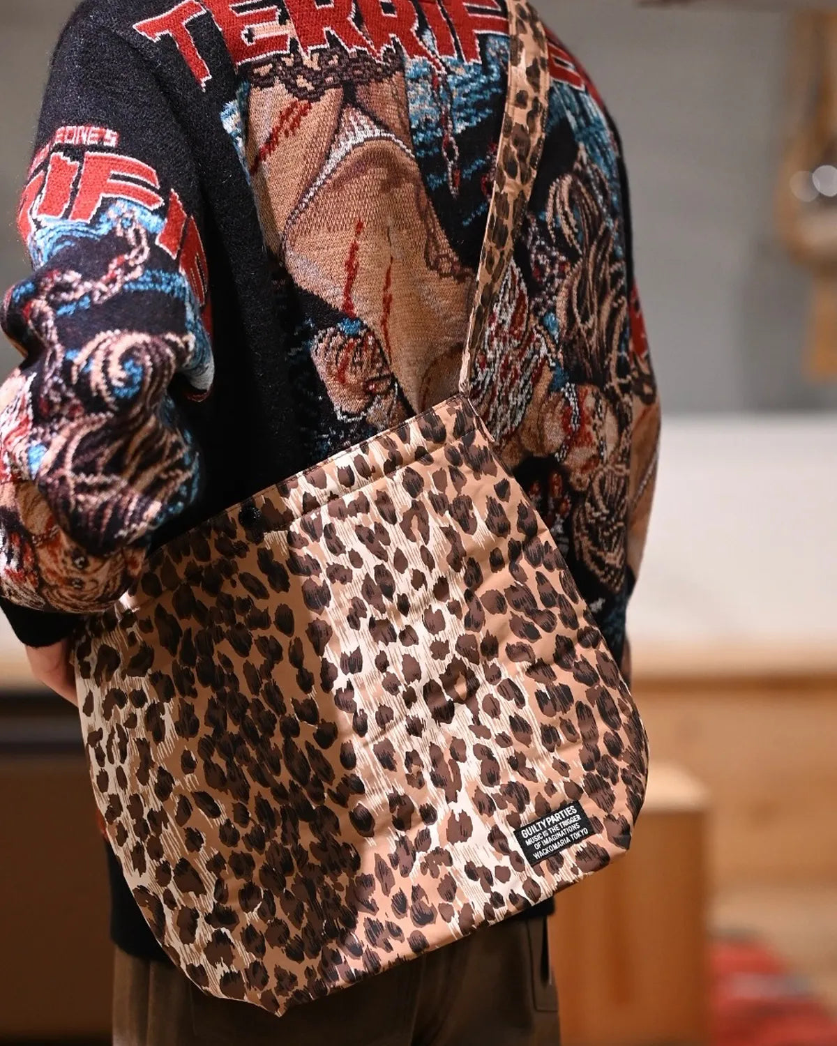 WACKO MARIA × SPEAK EASY / LEOPARD SHOULDER BAG (25FW-WMA-BG11)