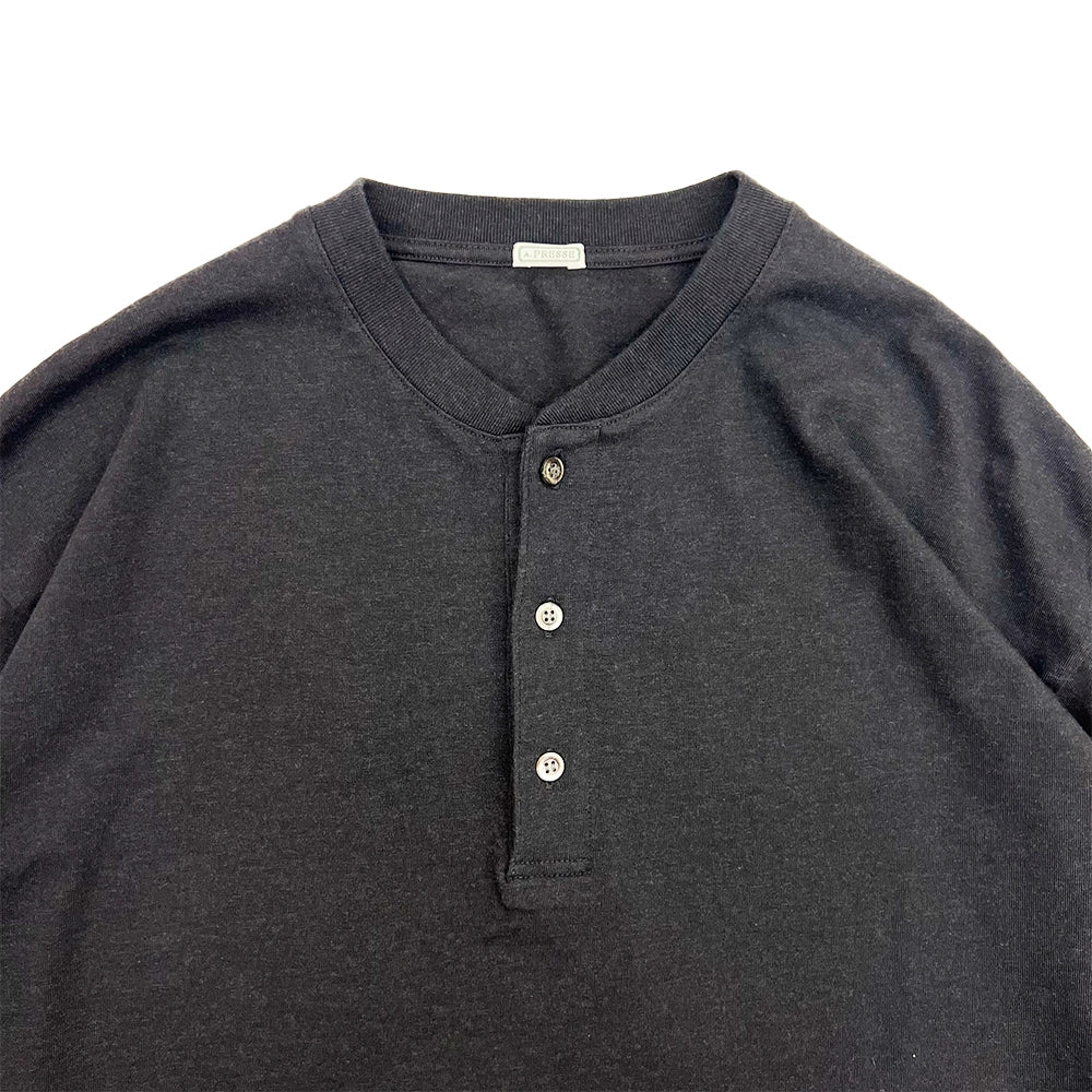 A.PRESSE / Cashmere Blend L/S Henley Neck Shirt