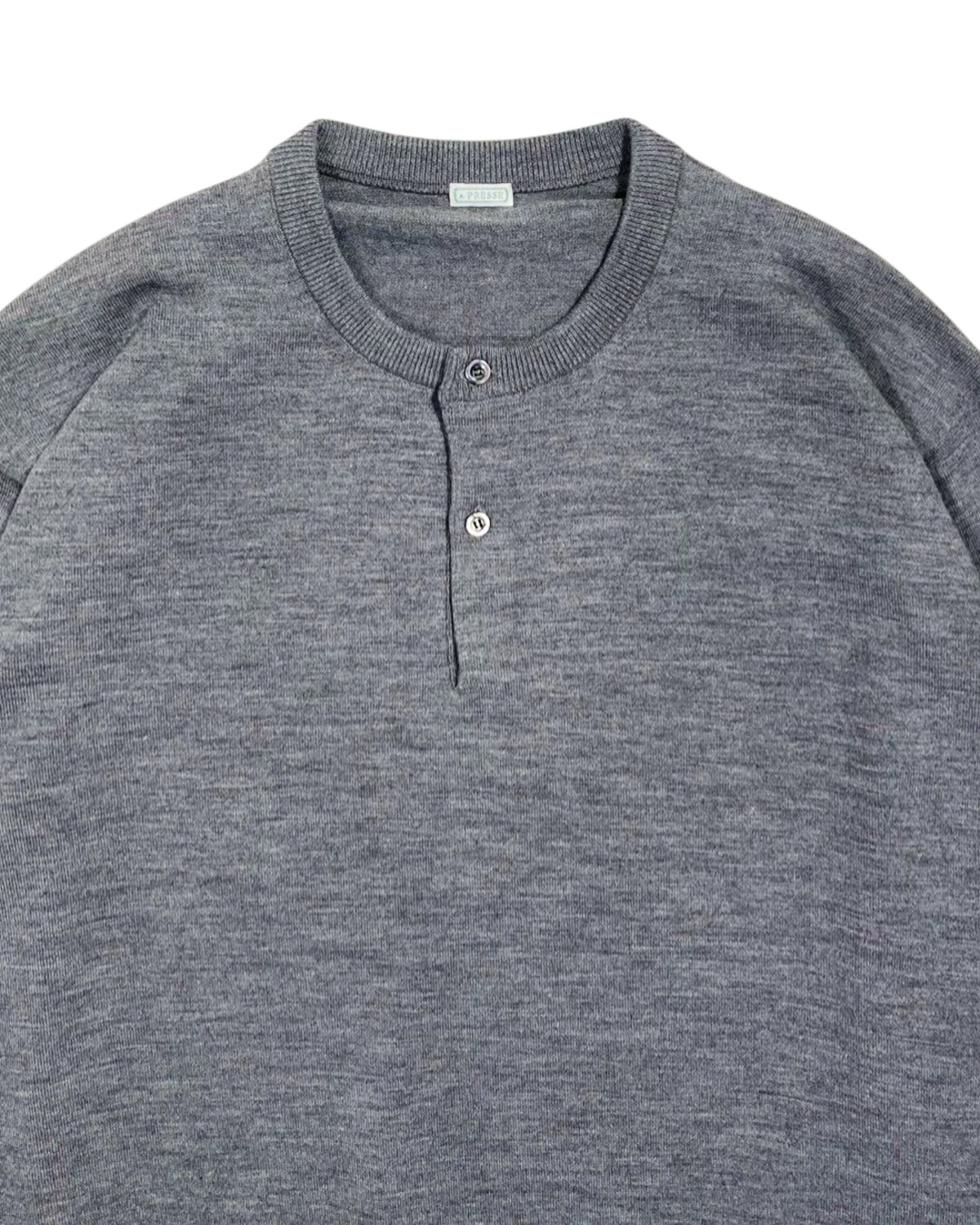 A.PRESSE / Wool Knit Henley Neck Sweater (25AAP-03-09)