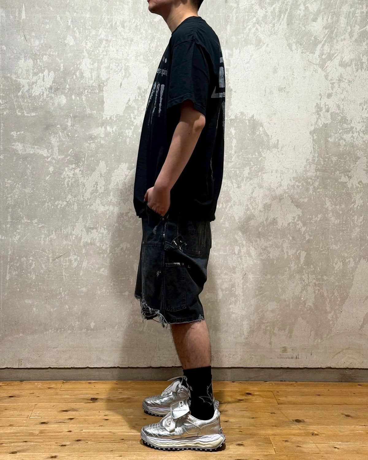 MINUS / Bootleg Tee (MONOCHROME SHINE) 5YEARS BLACK