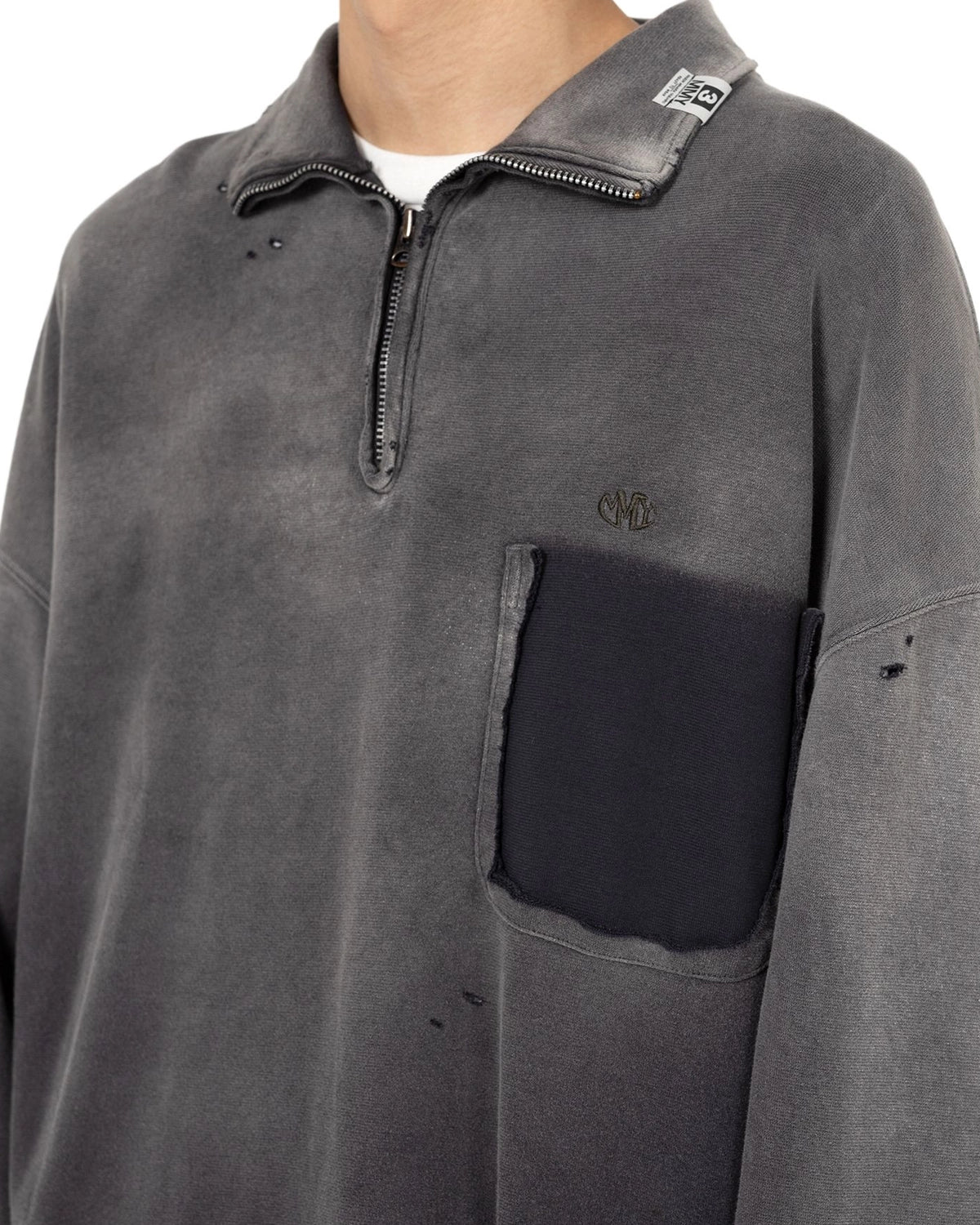 Maison MIHARA YASUHIRO / Sun Faded Like Quarter Zip-up Sweatshirt (A14PO533)