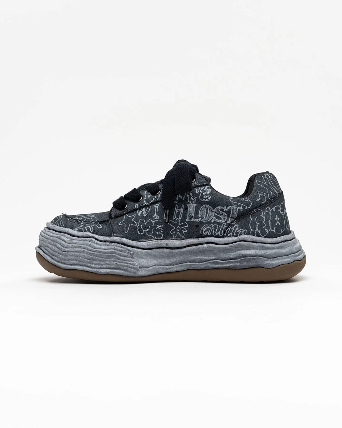 Maison MIHARA YASUHIRO / "OLIVER" OG Sole Graffiti Printed Canvas Low-top Sneaker (A16FW705)