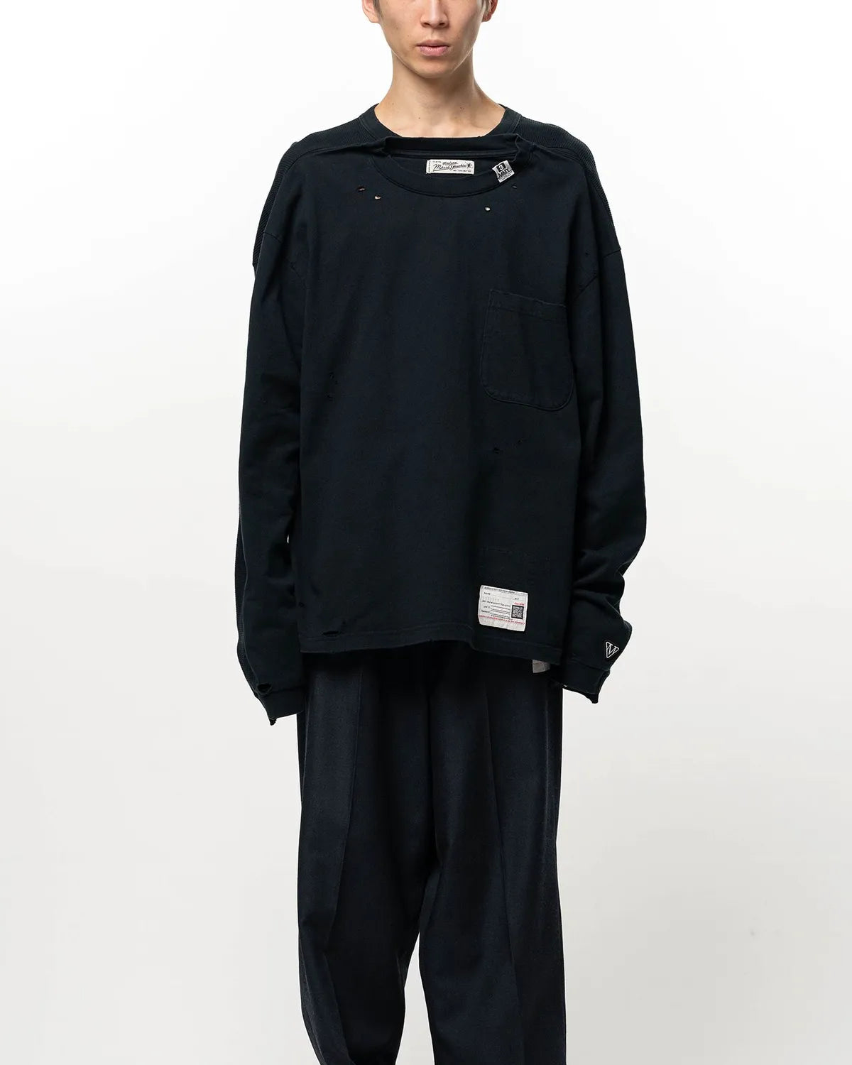 Maison MIHARA YASUHIRO / THERMAL COMBINED LONG T-SHIRT (A17LT601)