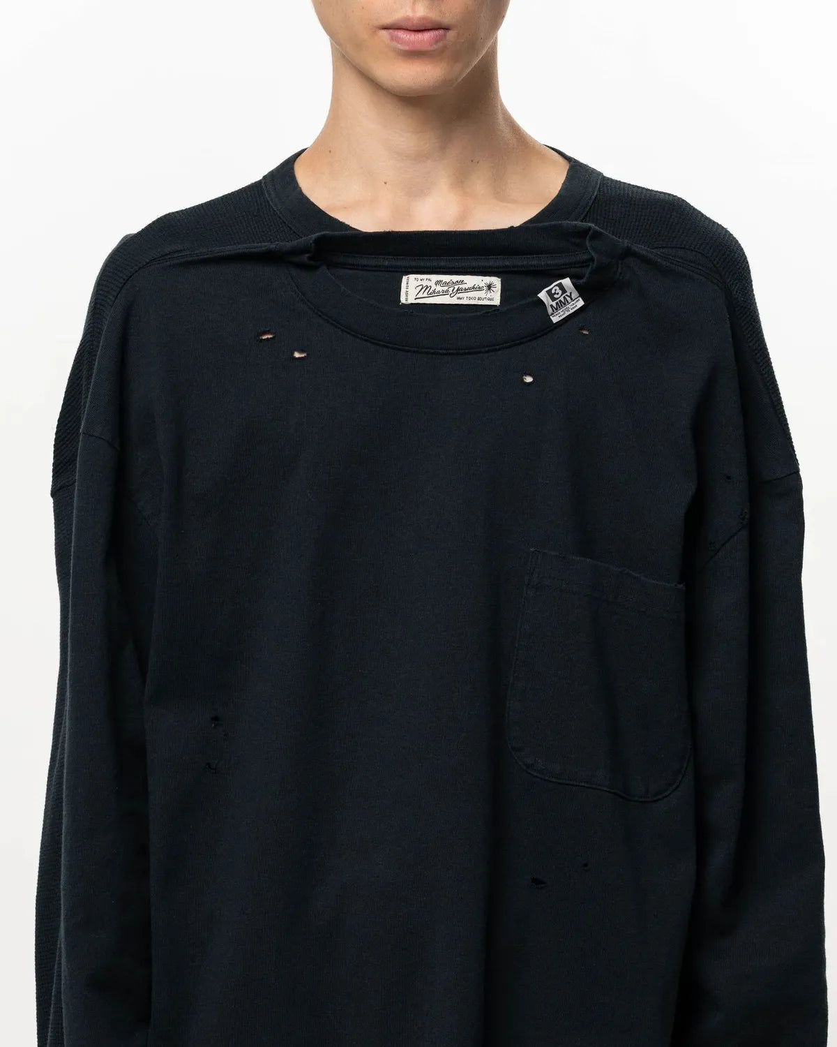 Maison MIHARA YASUHIRO / THERMAL COMBINED LONG T-SHIRT (A17LT601)