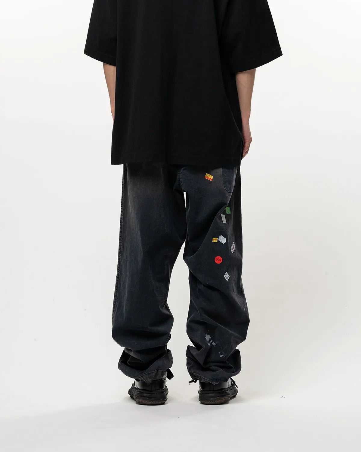 Maison MIHARA YASUHIRO / Price Tag Sticker Print Repaired Pants (A17PT053)