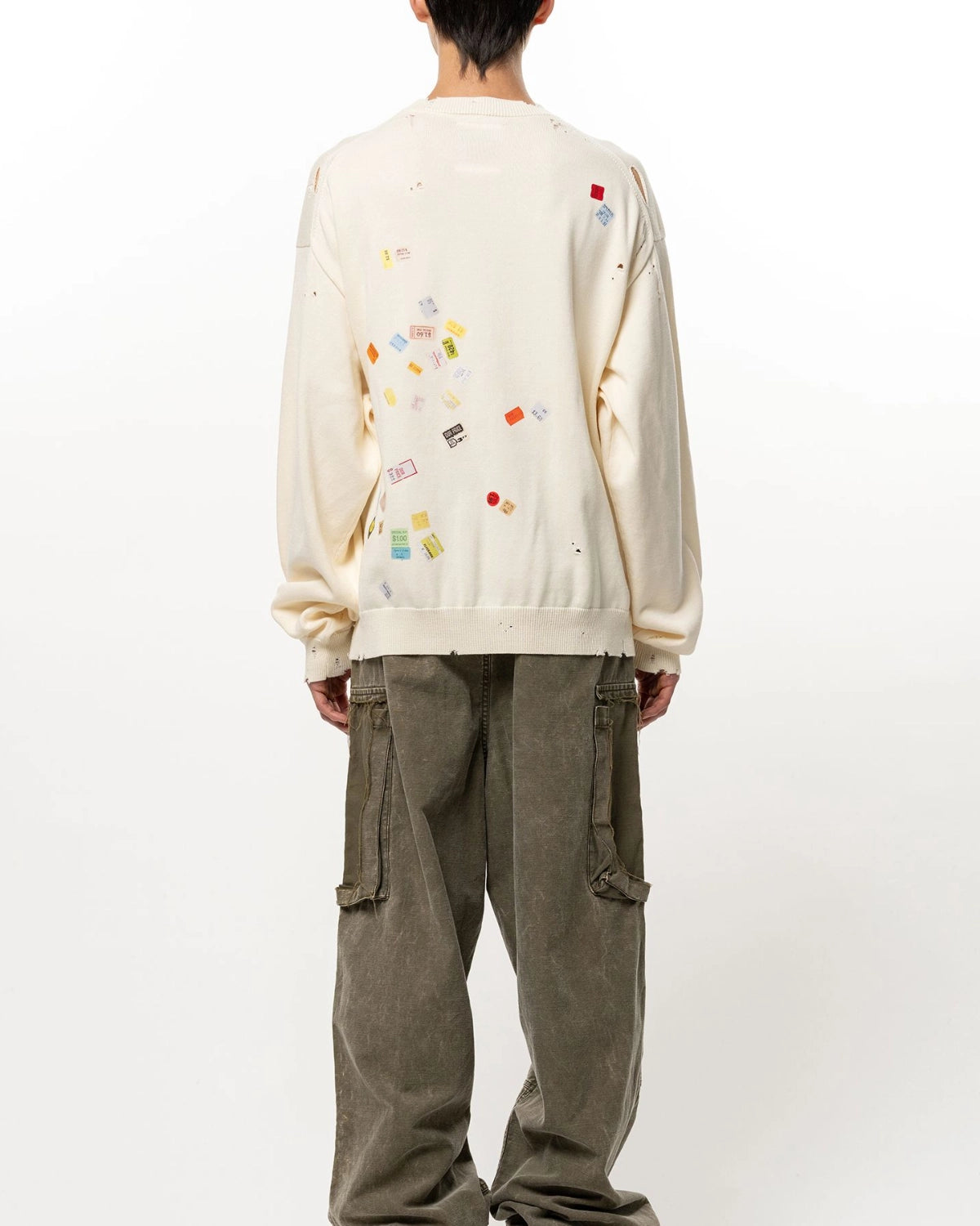 Maison MIHARA YASUHIRO / Price Tag Sticker Printed Knit Sweater (A17SW500)
