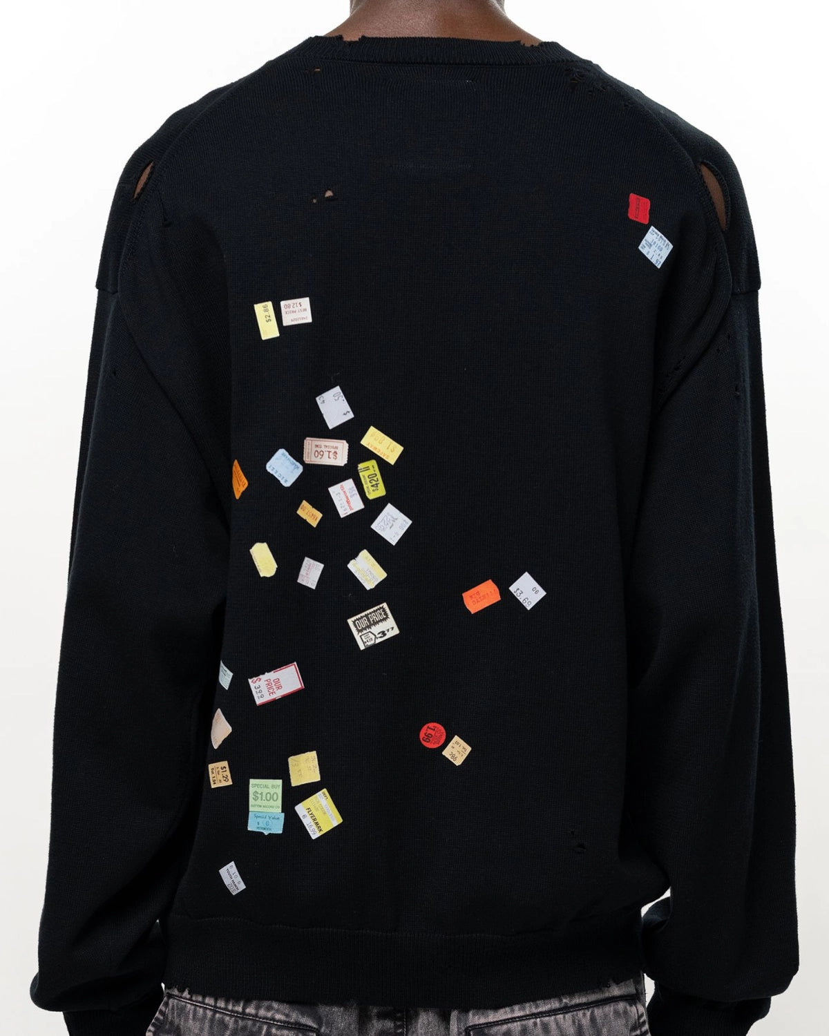 Maison MIHARA YASUHIRO / Price Tag Sticker Printed Knit Sweater (A17SW500)