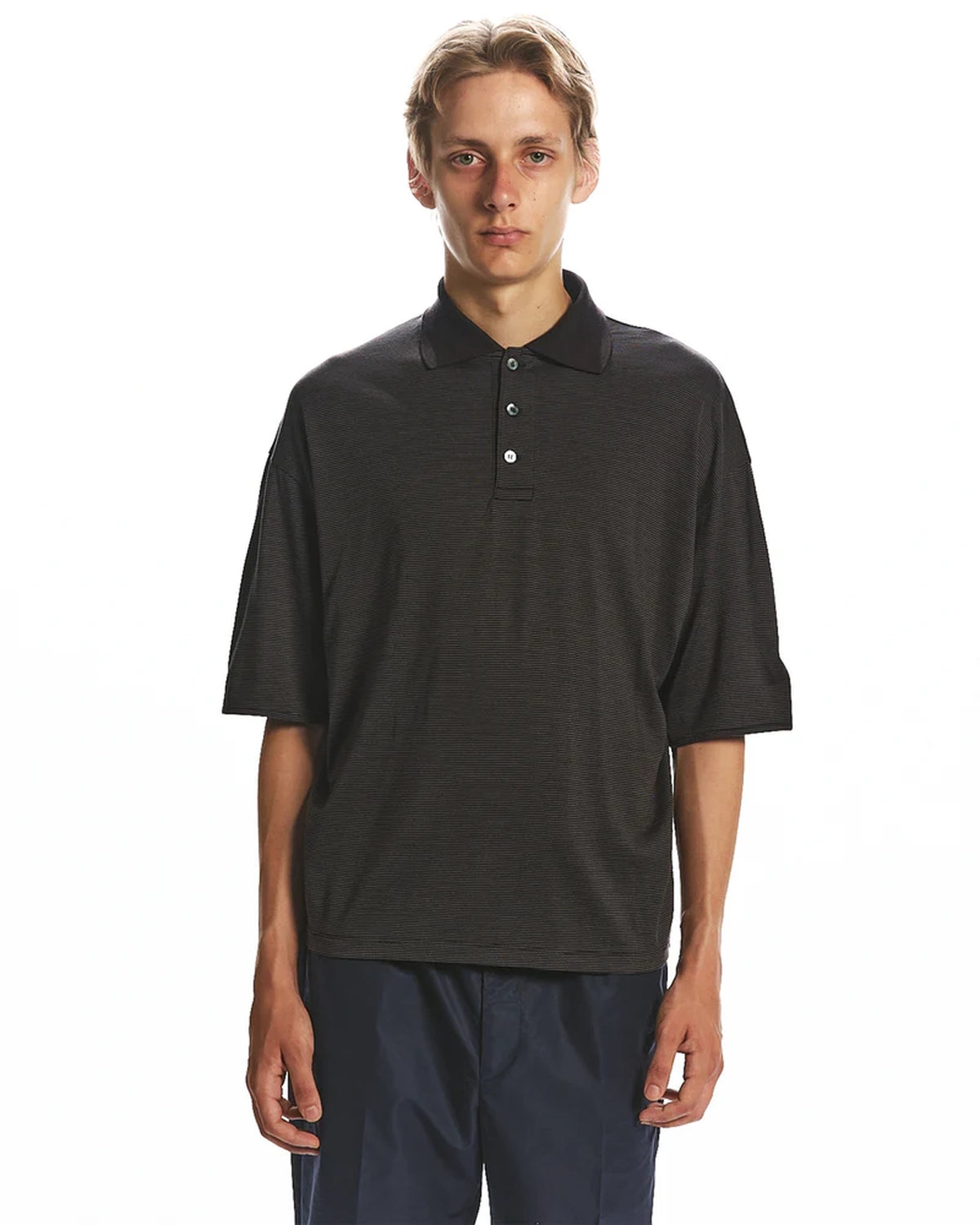 MARKAWARE / SUPER 160's WOOL WASHABLE KNIT SHORT SLEEVE POLO (A25A07CS01B)