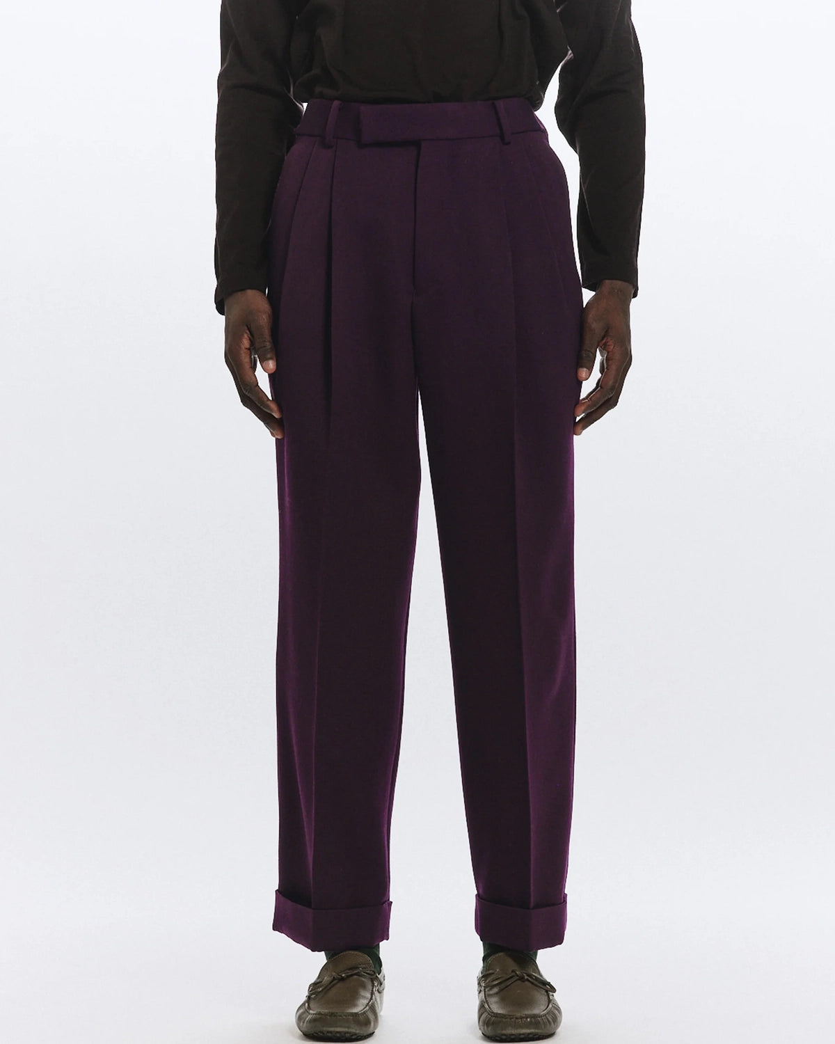 MARKAWARE / Polwarth Tuxedo Cloth Double Pleated Wide Trousers (A25C11PT01C)