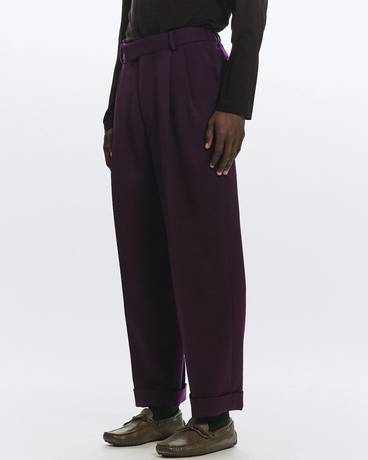 MARKAWARE / Polwarth Tuxedo Cloth Double Pleated Wide Trousers (A25C11PT01C)
