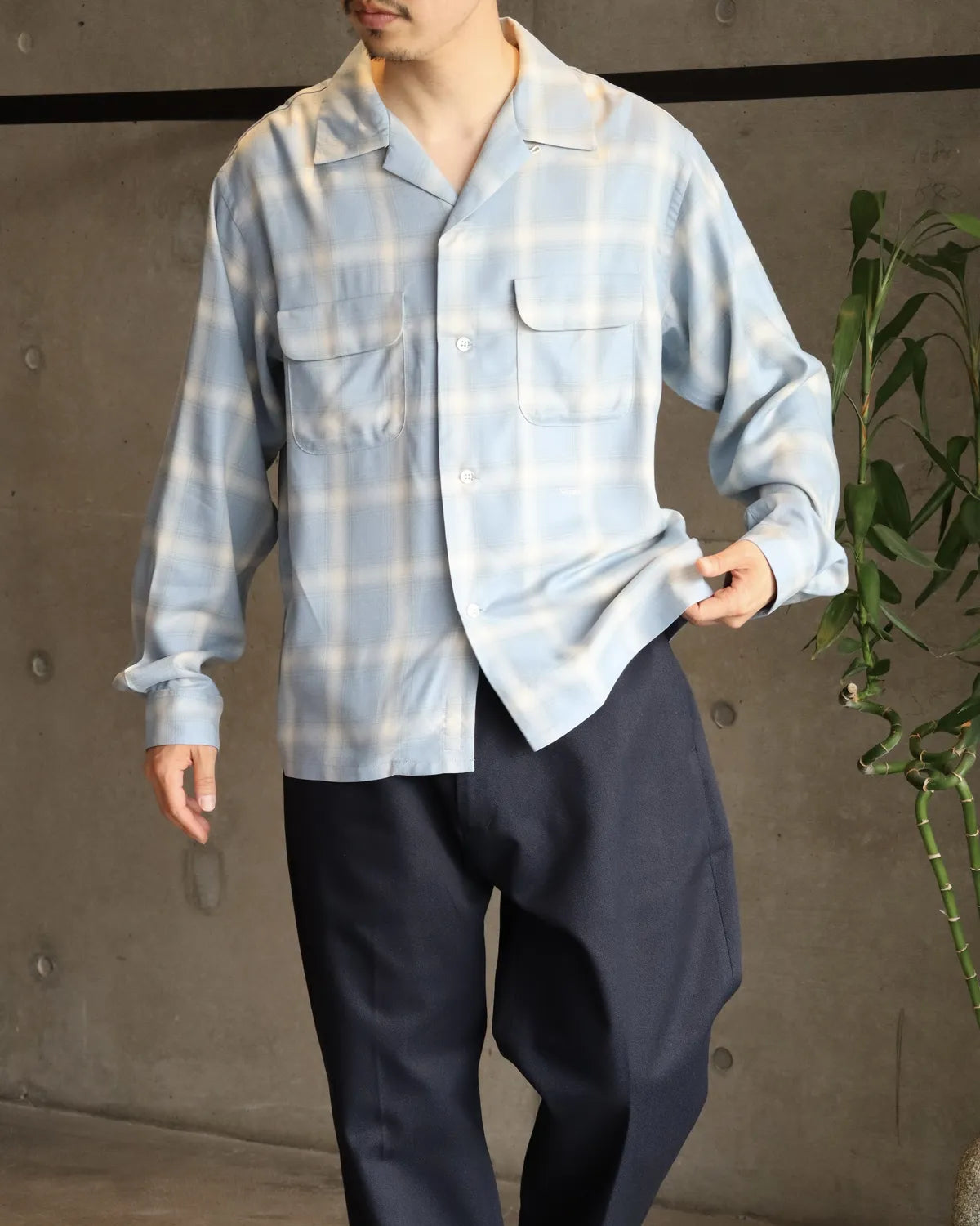 SEQUEL / OMBRE CHECK LONG SLEEBE SHIRT (SQ-26SS-SH-02)
