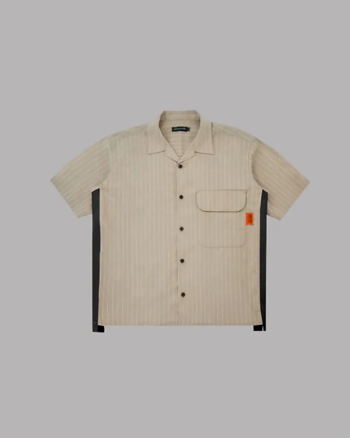 ALWAYS OUT OF STOCK の SIDE STRIPE OPEN COLLAR LINEN SHIRT (HA-026105131)