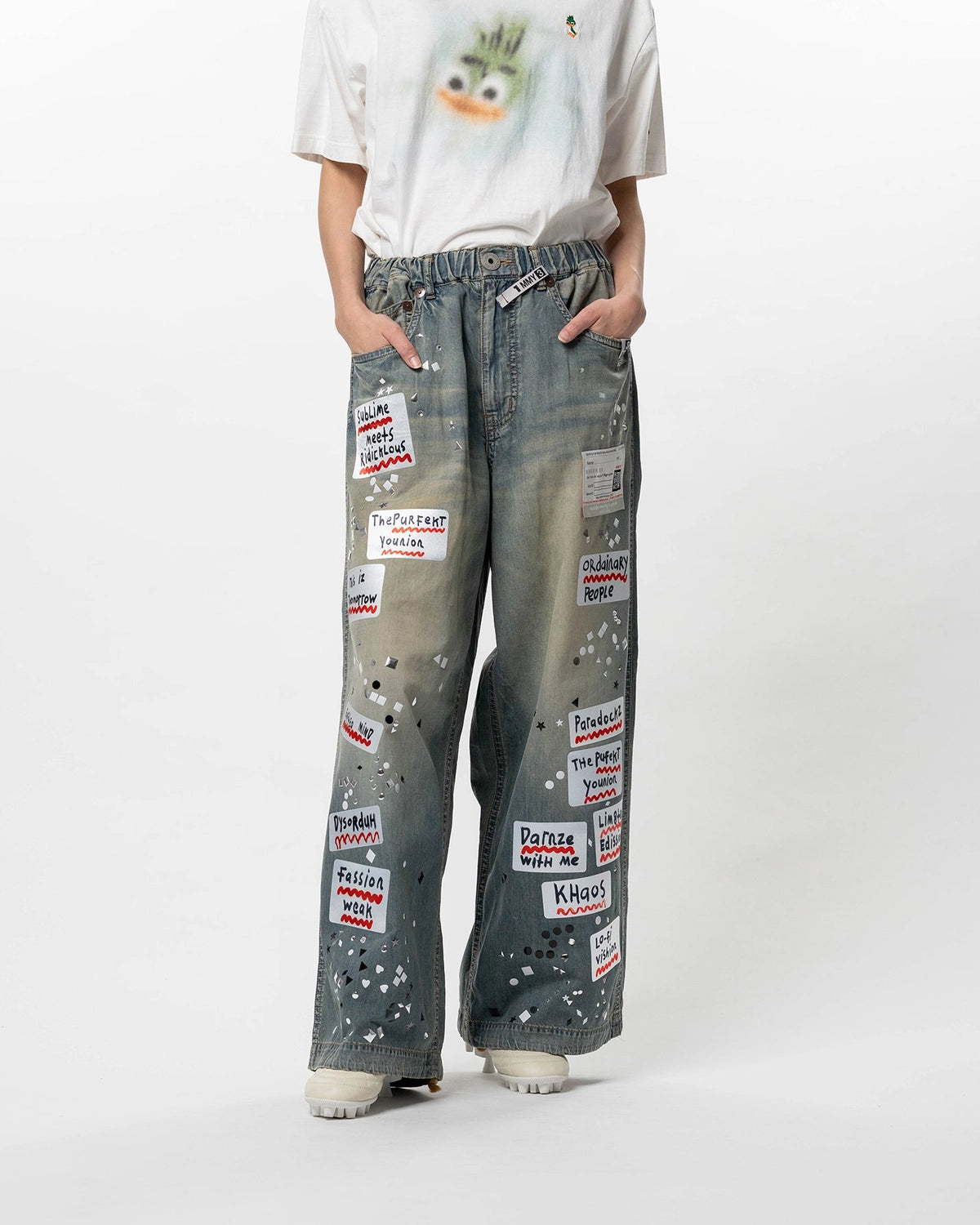 Maison MIHARA YASUHIRO / DENIM STICKER PANTS (B16PT081)