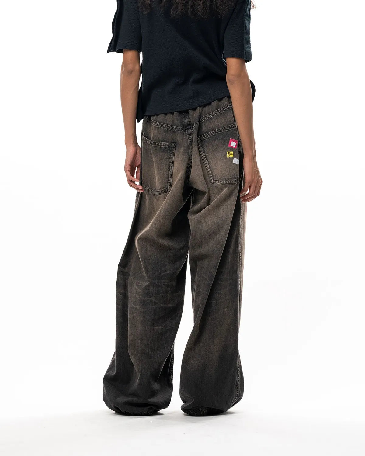 Maison MIHARA YASUHIRO / Price Tag Sticker Printed Wide Denim Pants -Women's- (B17PT101)