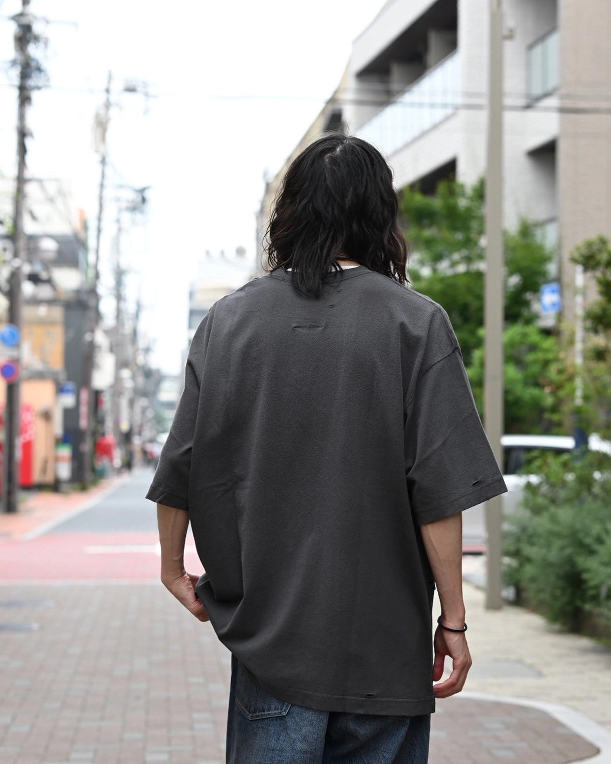 Maison MIHARA YASUHIRO / Cat Printed Embellished Distressed T-shirt (J15TS752)