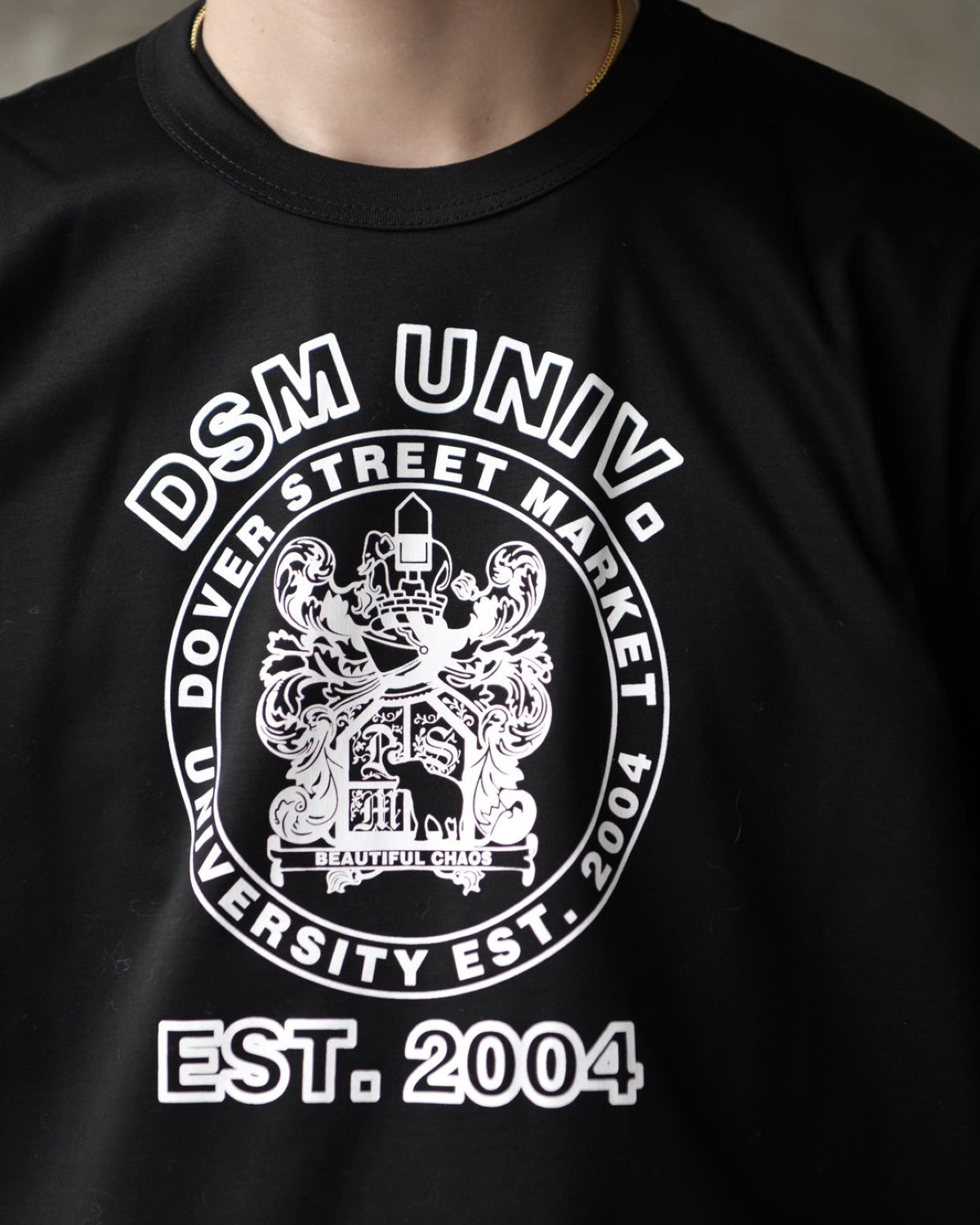 DOVER STREET MARKET kei ninomiya / SS T-SHIRT "DSM UNIVERSITY" COTTON PONTE KNIT (DSM01T004)