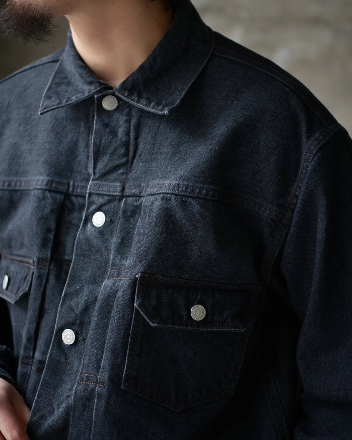 CIOTA / ダブルPデニムジャケット -MBK- (JKLM-302)