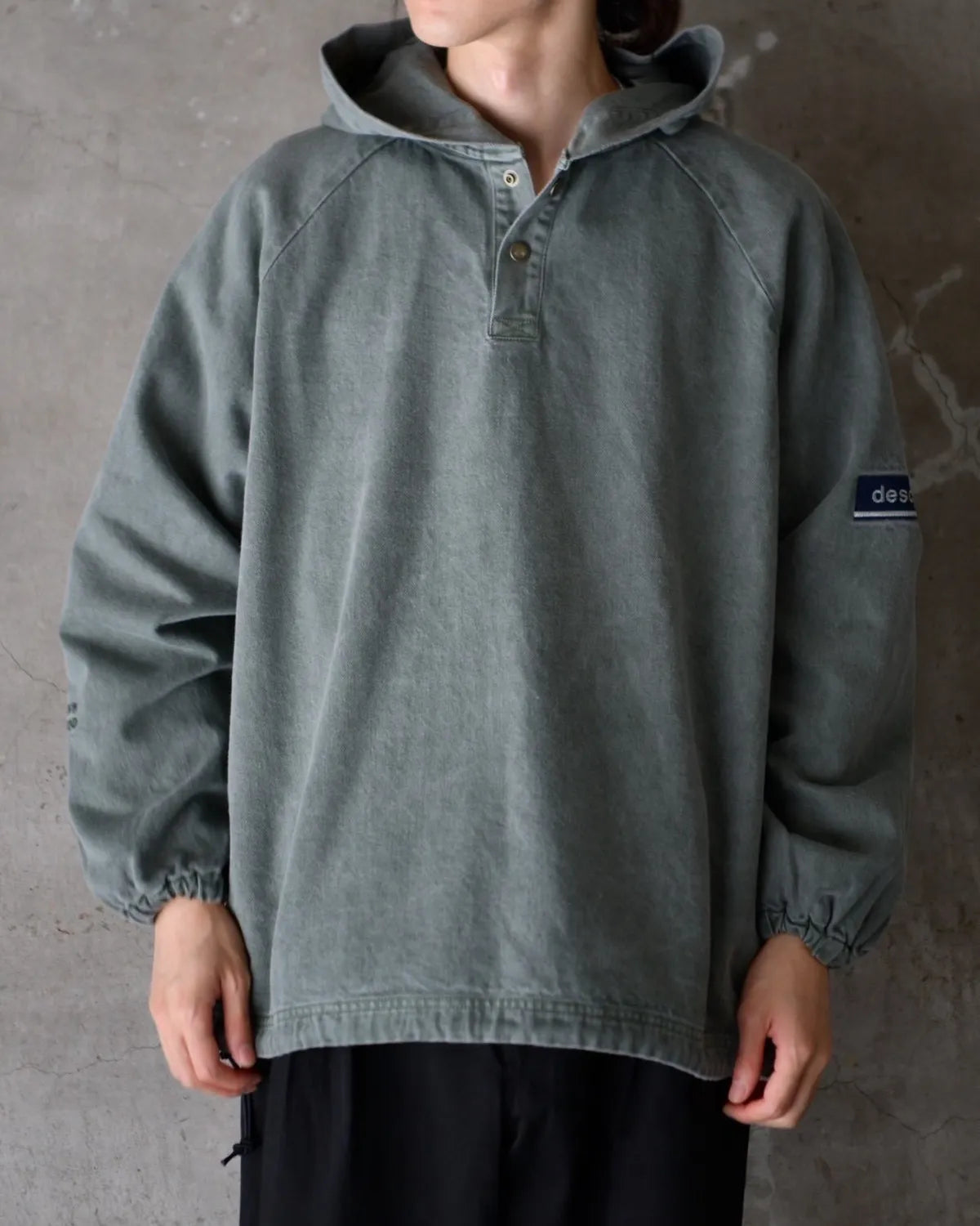 DESCENDANT / MOLE HOODED LS SHIRT PIGMENT DYE (262WVDS-SHM04)