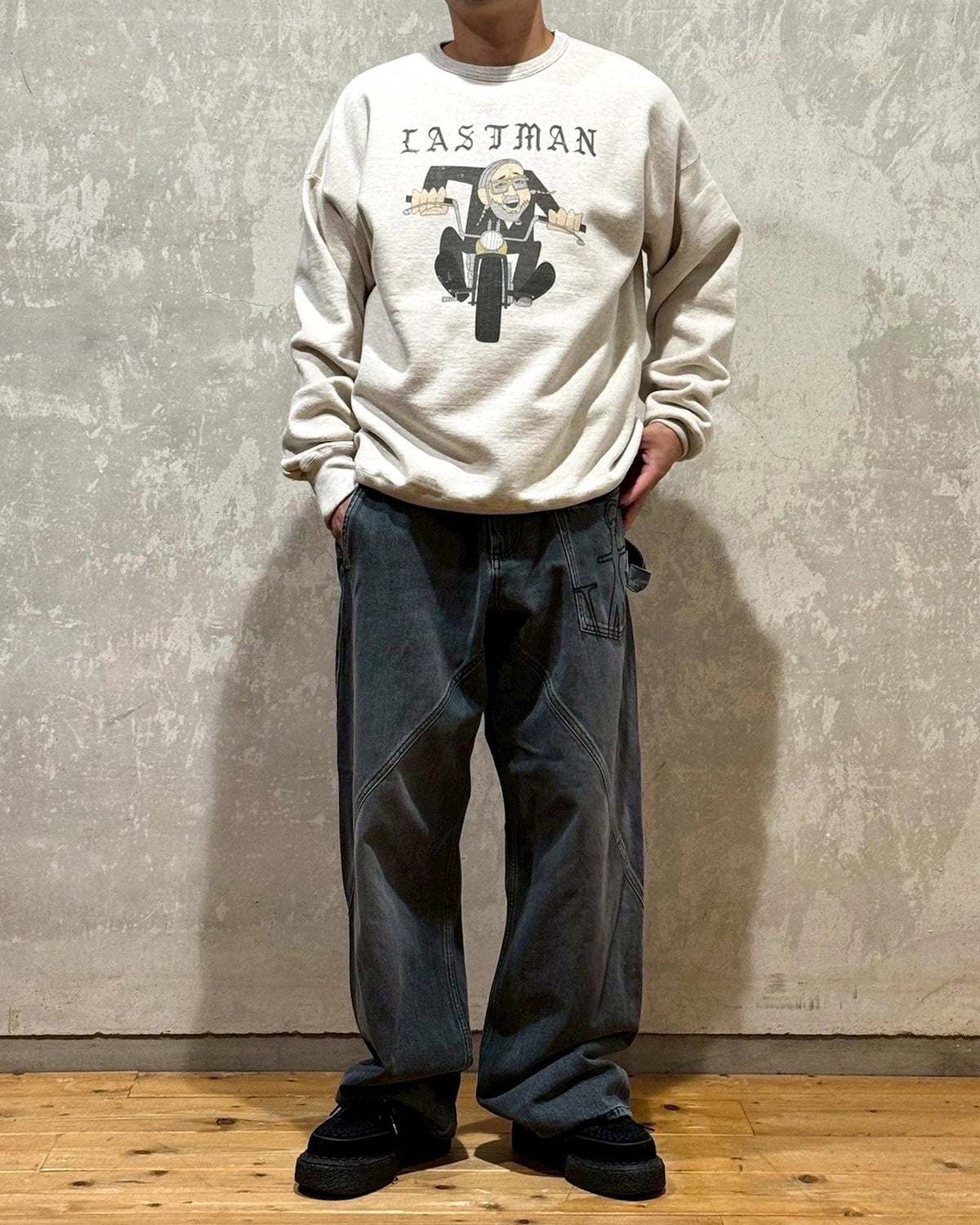 LASTMAN / PRINTED CREW NECK "EASY RIDER" (252LM-CT15)