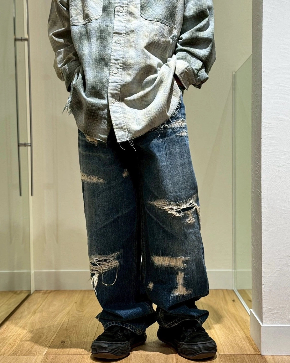 KAMIYA / BORO Super Baggy Denim Pants (G15PT050)