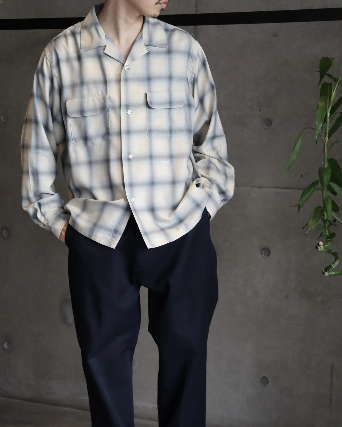 SEQUEL / OMBRE CHECK LONG SLEEBE SHIRT (SQ-26SS-SH-02)